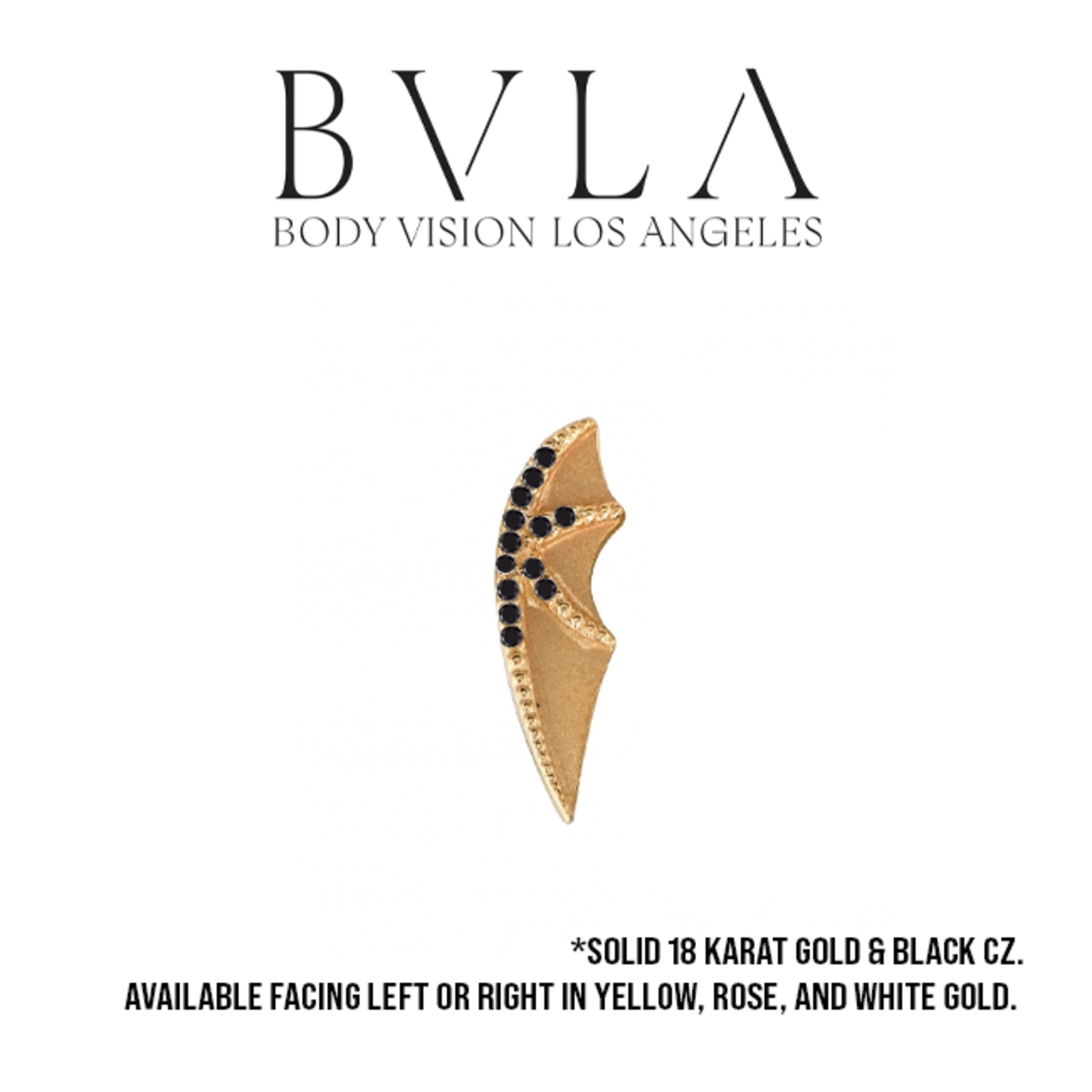 BVLA BVLA 5.0 "Bat Wing - Gem Digits" threaded end with 13x 1.0 black CZ