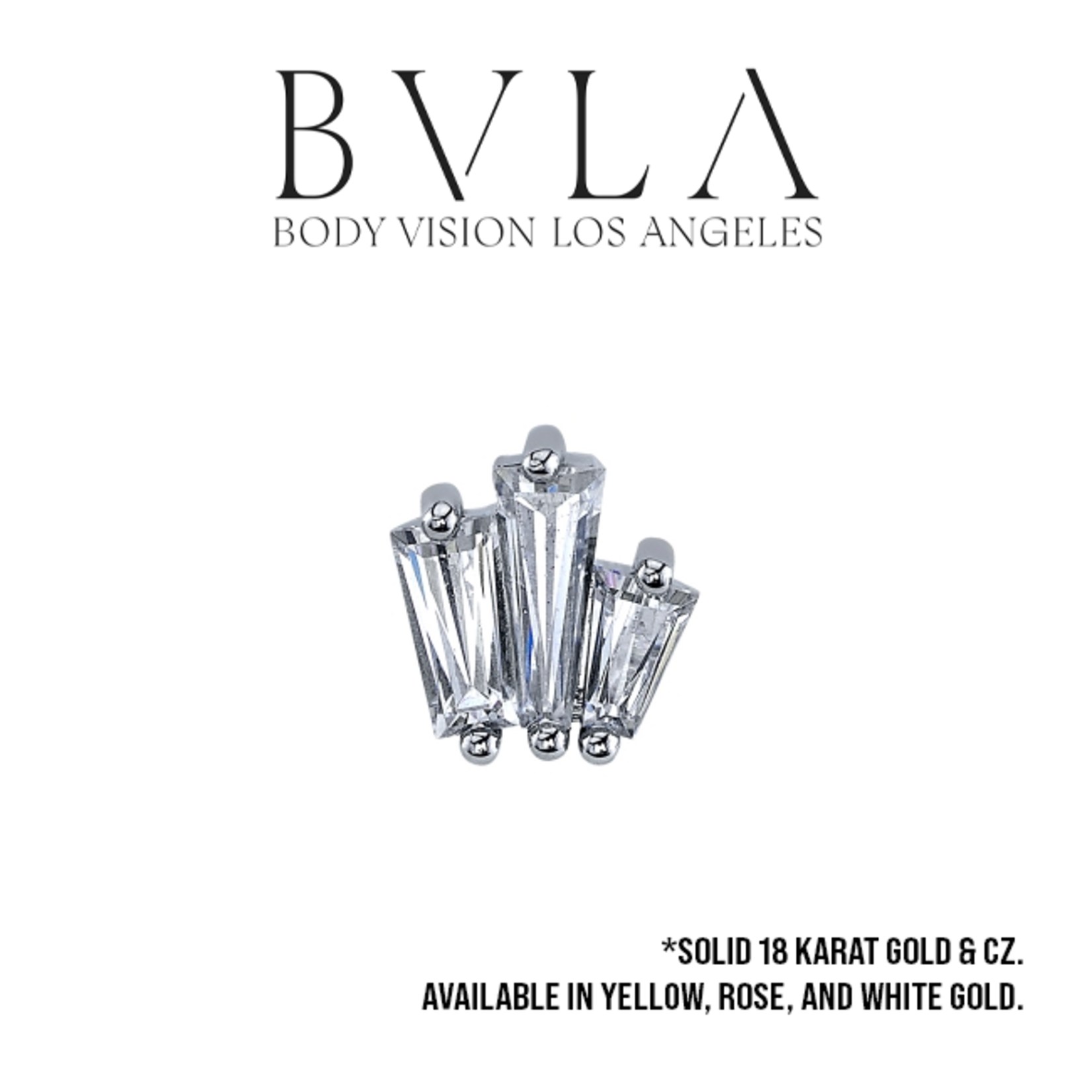 BVLA BVLA "Labels or Love" threaded end with 3x2x1, 4x2x1.5 & 5x2x1 tapered CZ baguettes