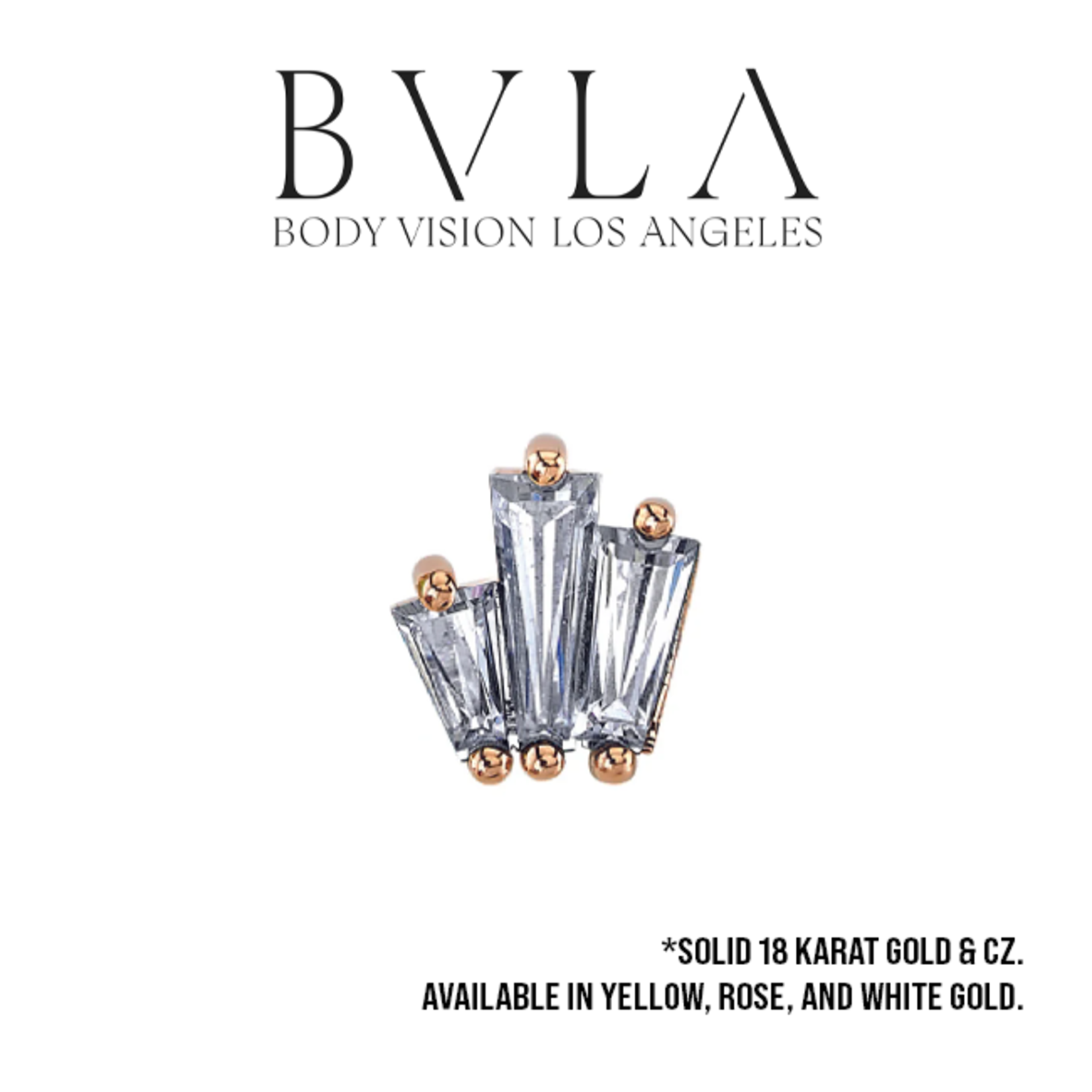 BVLA BVLA "Labels or Love" threaded end with 3x2x1, 4x2x1.5 & 5x2x1 tapered CZ baguettes