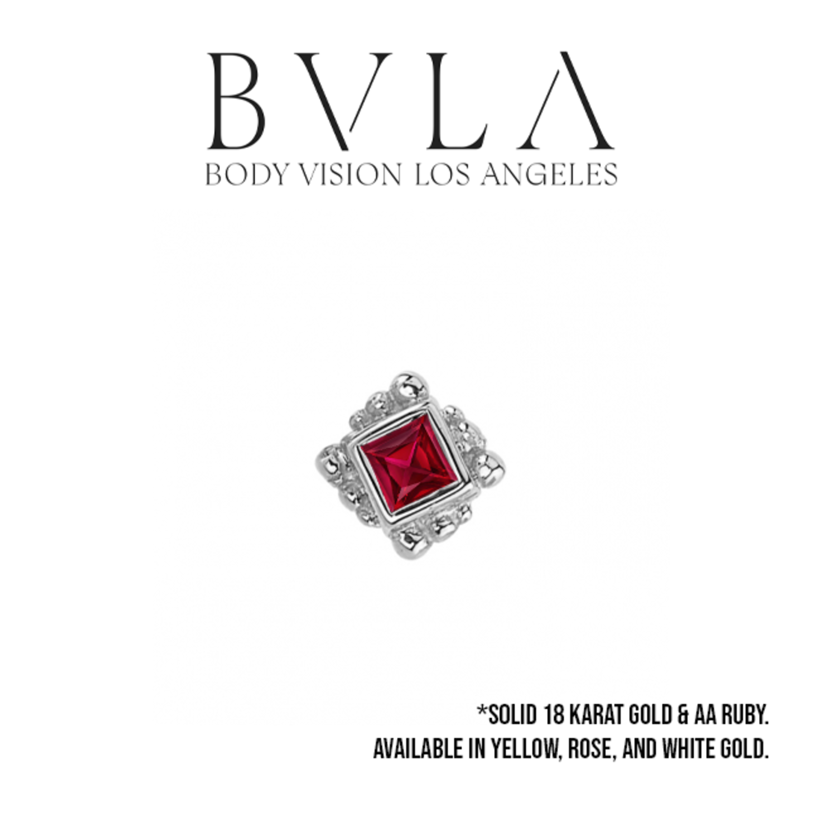BVLA BVLA "Beaded Princess Bezel" threaded end with 2.0 AA ruby