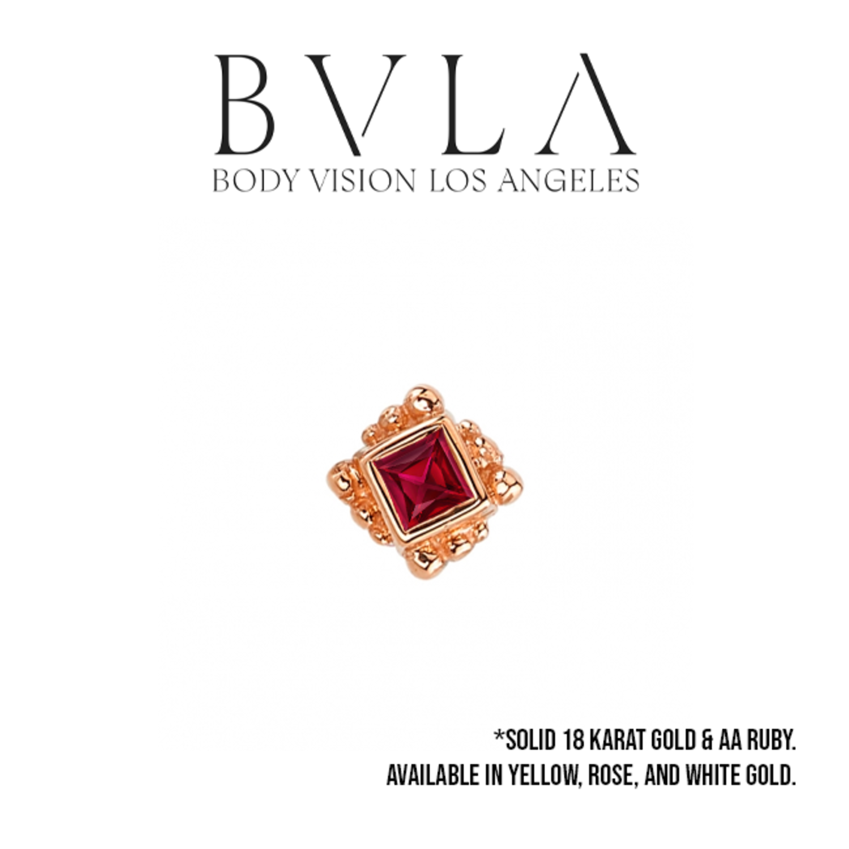 BVLA BVLA "Beaded Princess Bezel" threaded end with 2.0 AA ruby