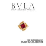 BVLA BVLA "Beaded Princess Bezel" Threaded End with AA Ruby