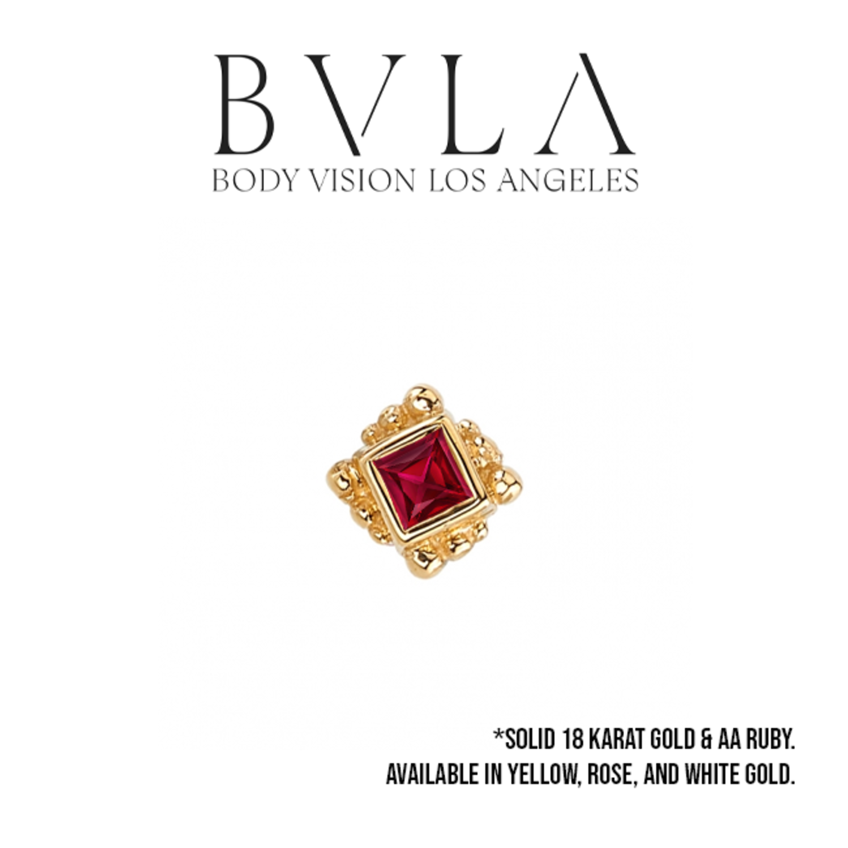 BVLA BVLA "Beaded Princess Bezel" threaded end with 2.0 AA ruby