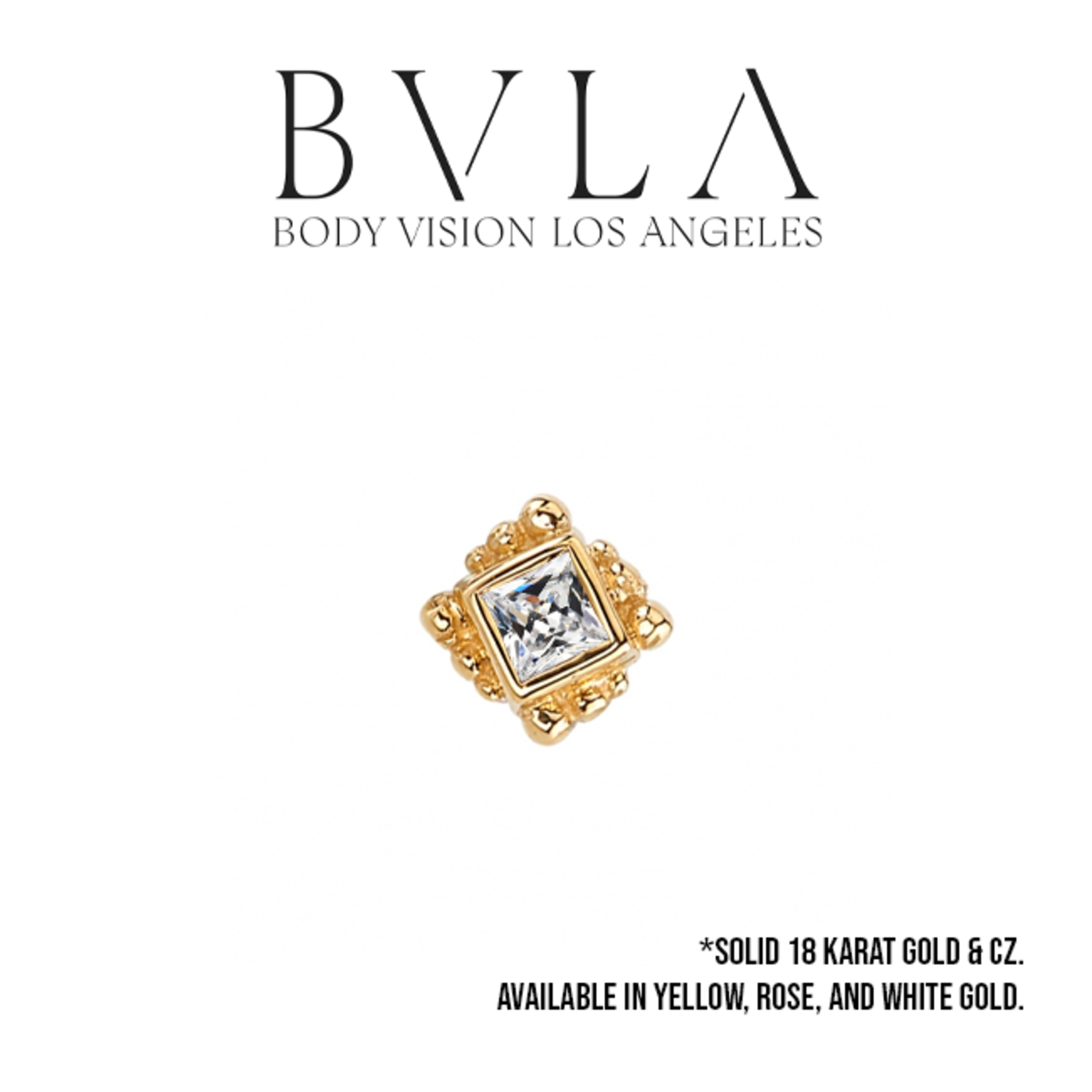BVLA BVLA "Beaded Princess Bezel" threaded end with 2.0 CZ