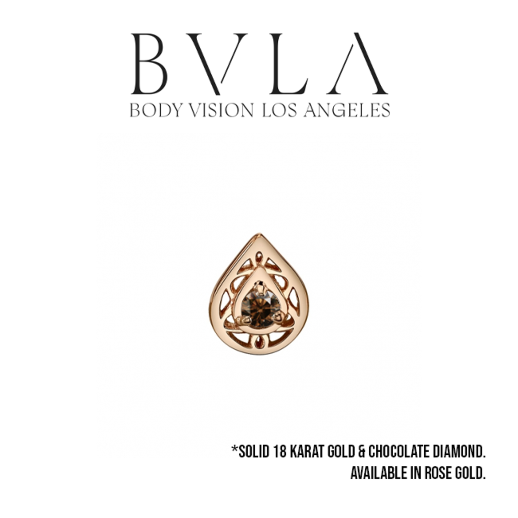 BVLA BVLA 16g 7x5 "Kensington Pear" threaded end with 2.0 Chocolate Diamond