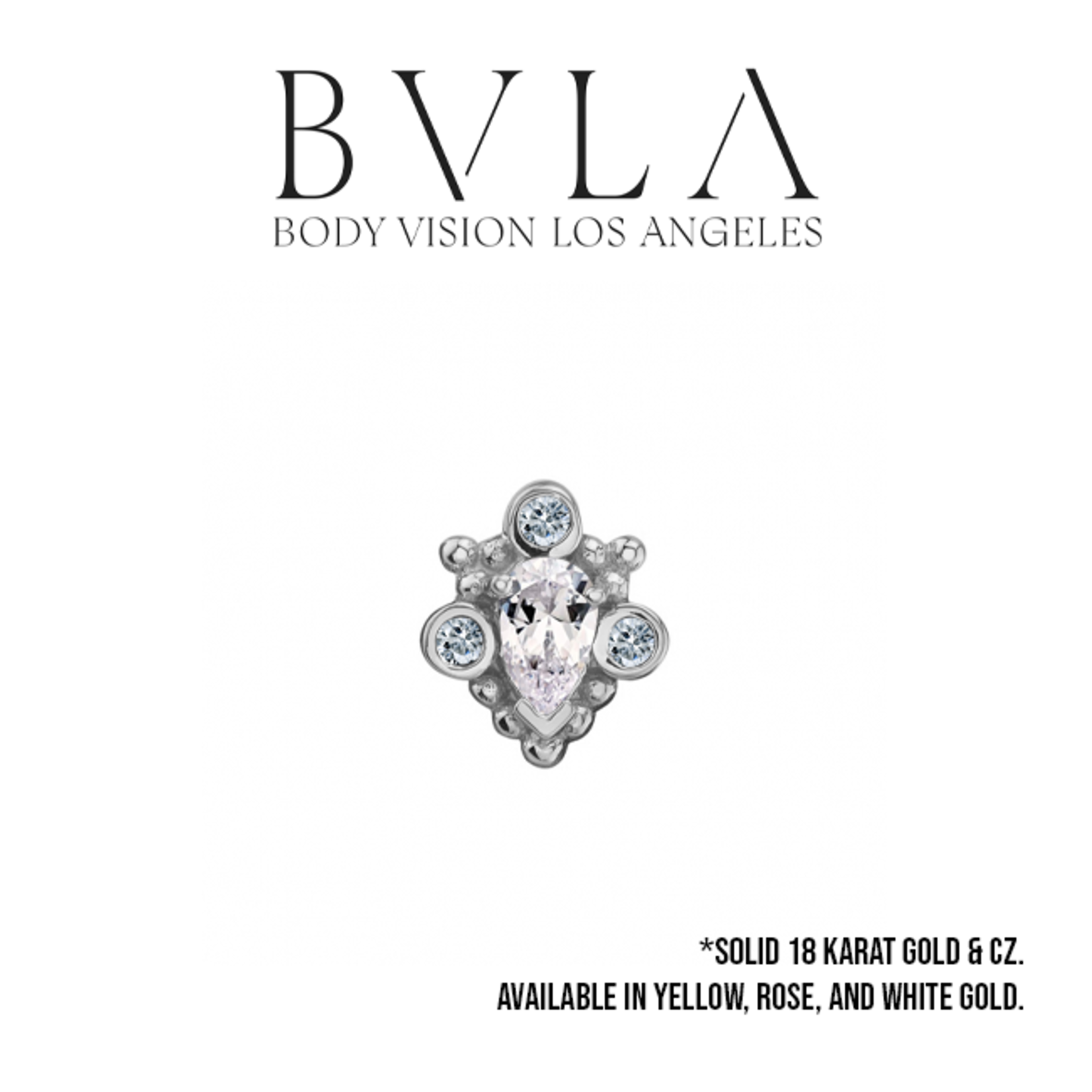 BVLA BVLA "Pear Helana" threaded end with 4x2.5 CZ and 3x 1.25 CZ accents