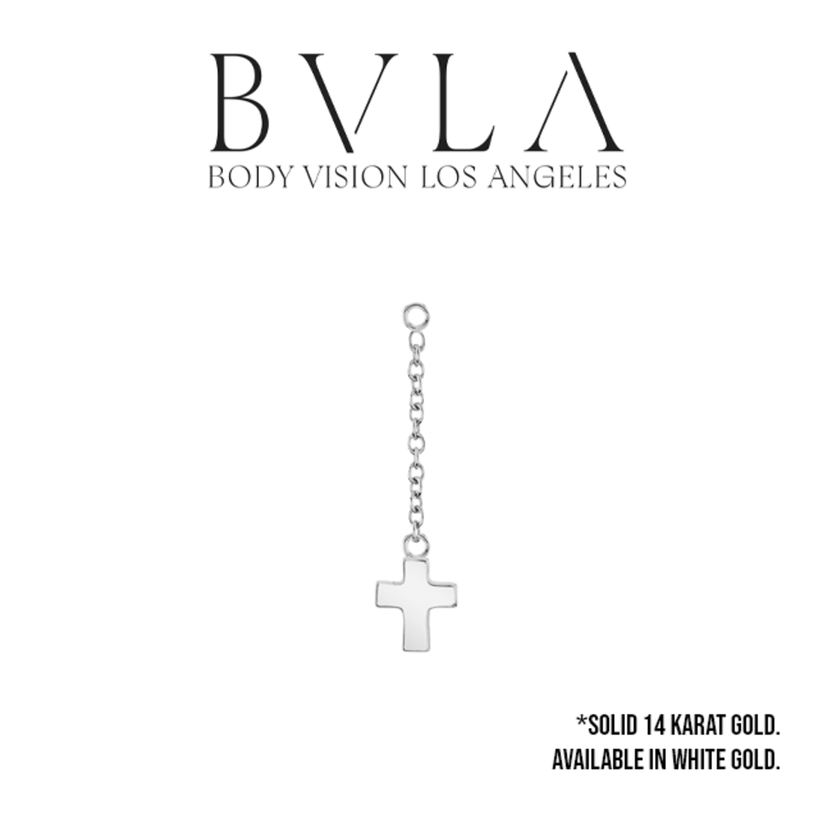 BVLA BVLA white gold cross charm on platinum chain