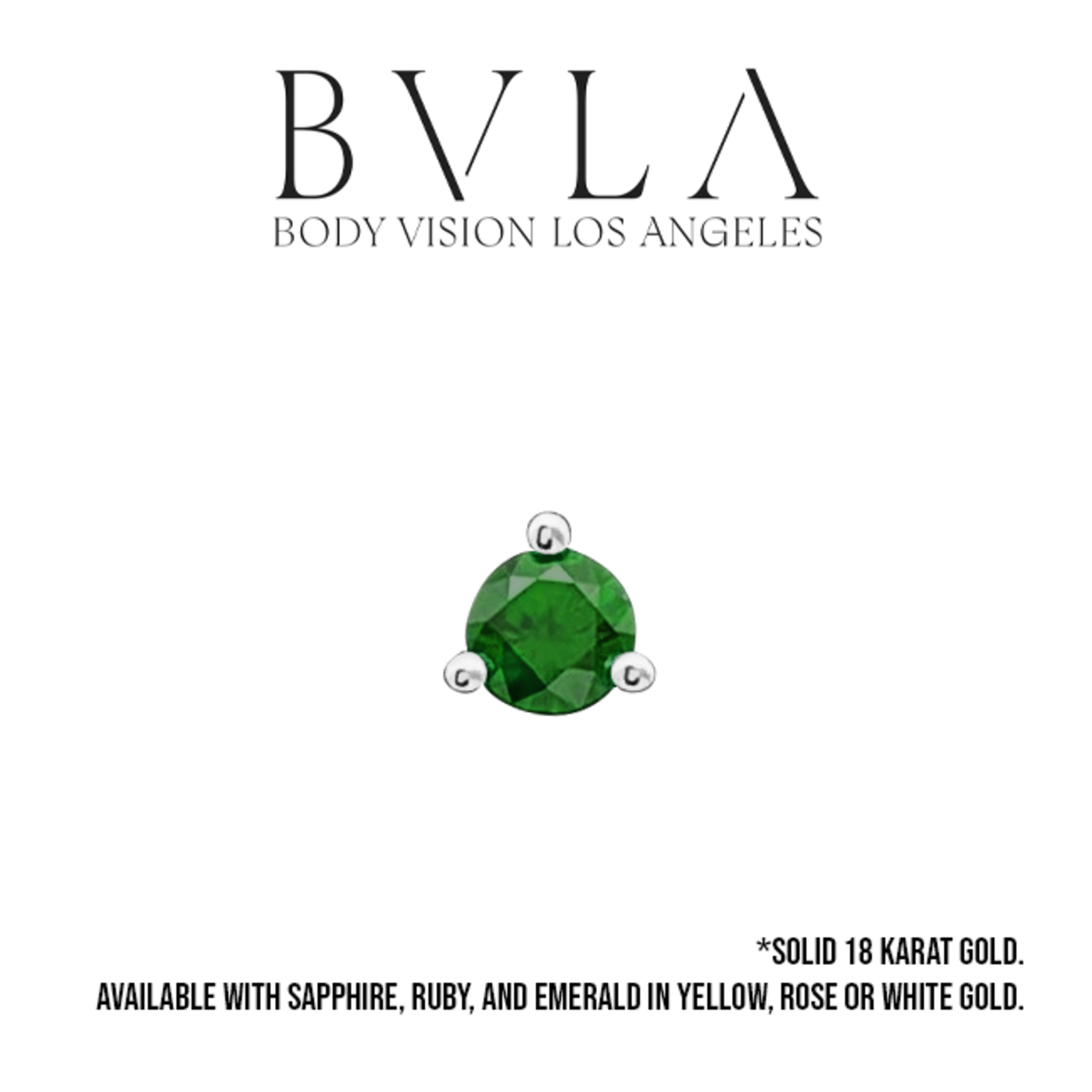 BVLA BVLA "Round 3-Prong Setting" press-fit end with Precious Stone