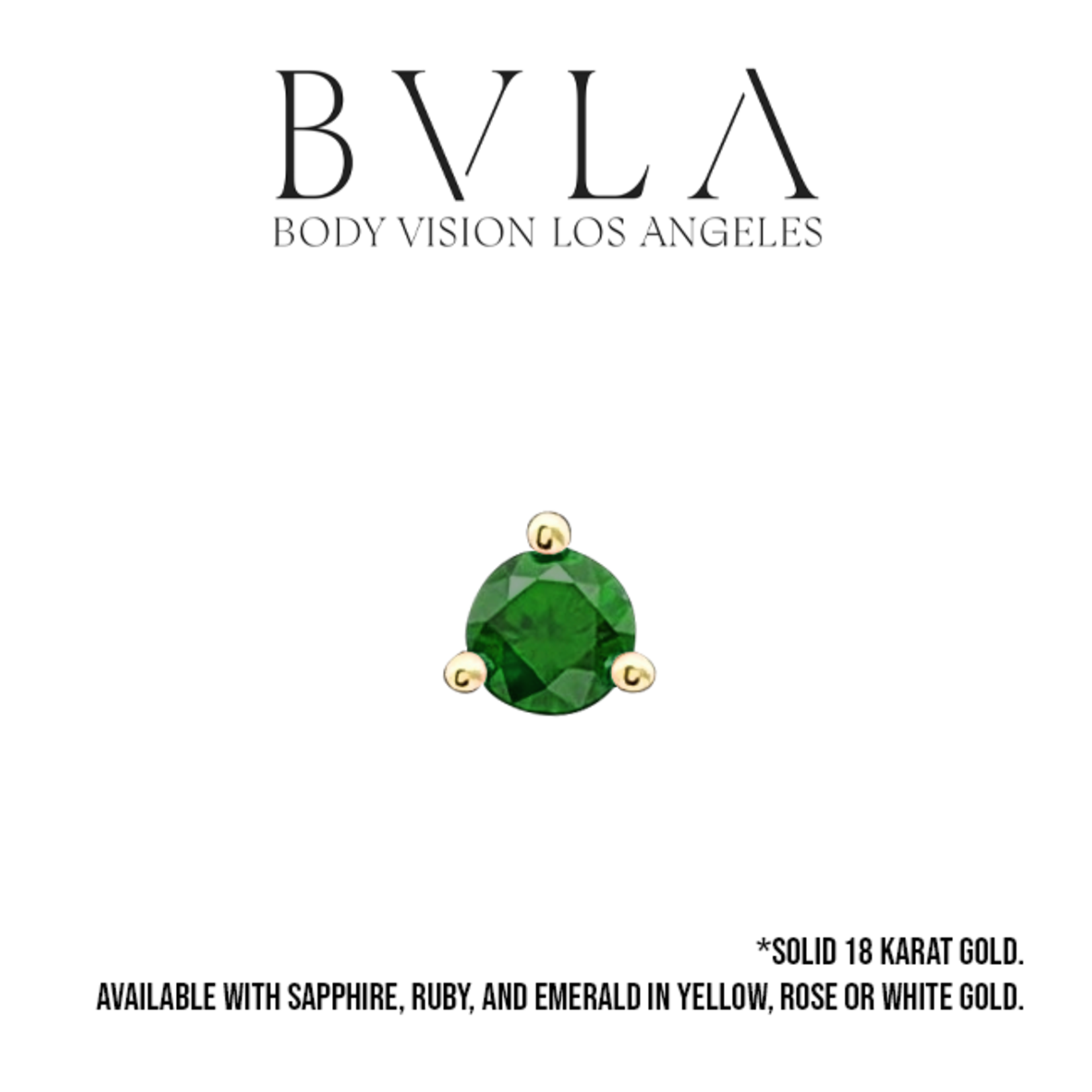 BVLA BVLA "Round 3-Prong Setting" press-fit end with Precious Stone