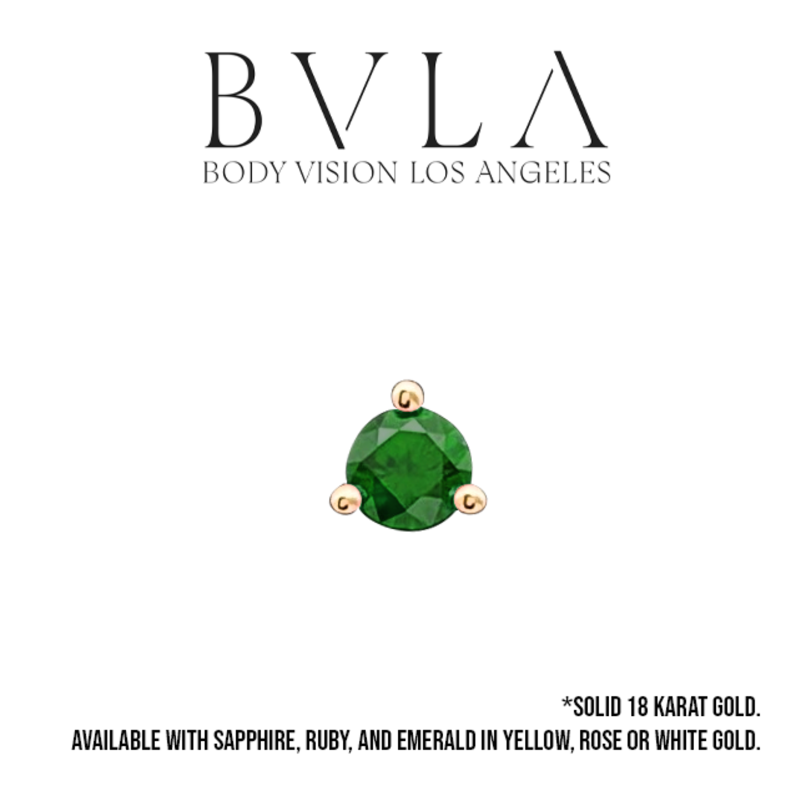 BVLA BVLA "Round 3-Prong Setting" press-fit end with Precious Stone