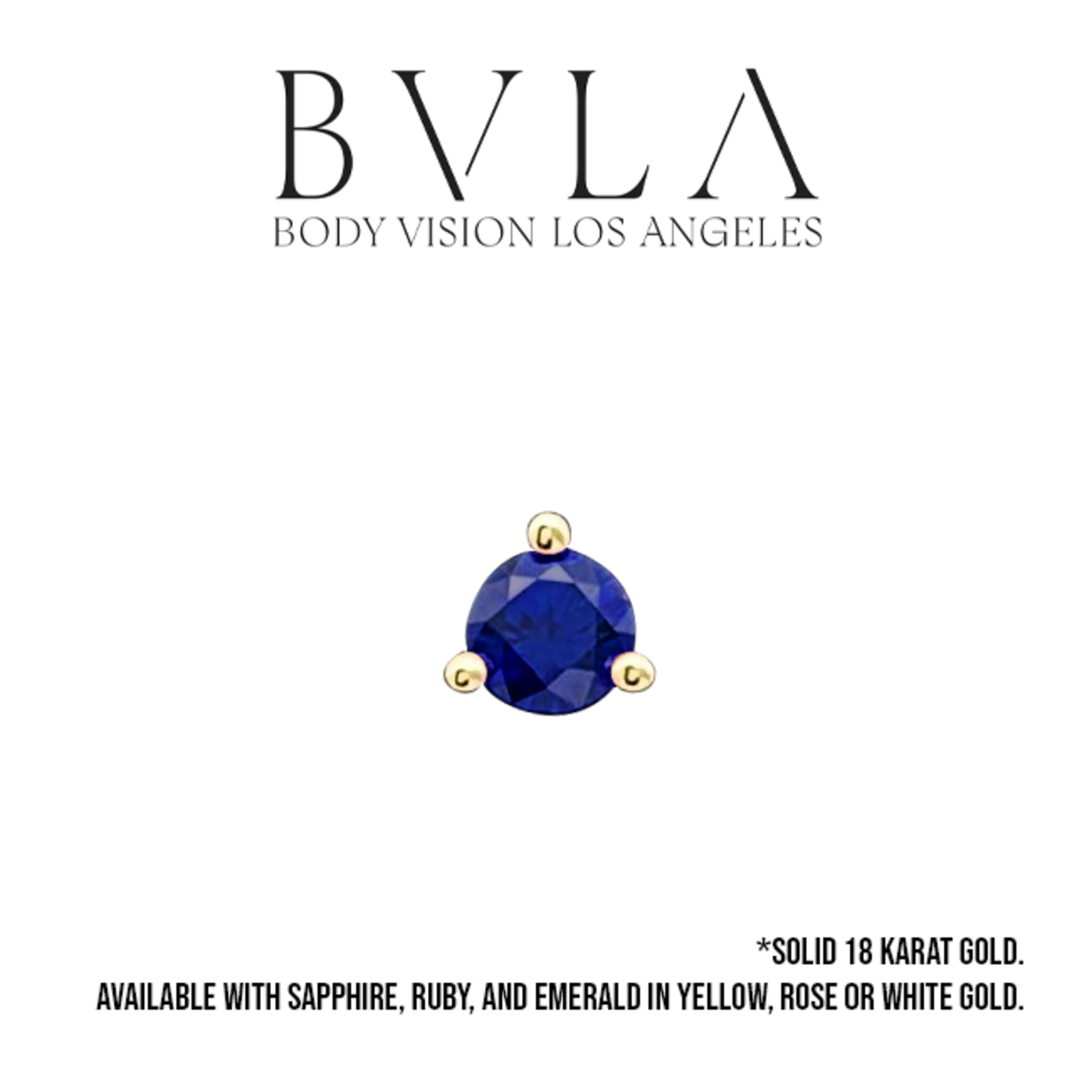 BVLA BVLA "Round 3-Prong Setting" press-fit end with Precious Stone