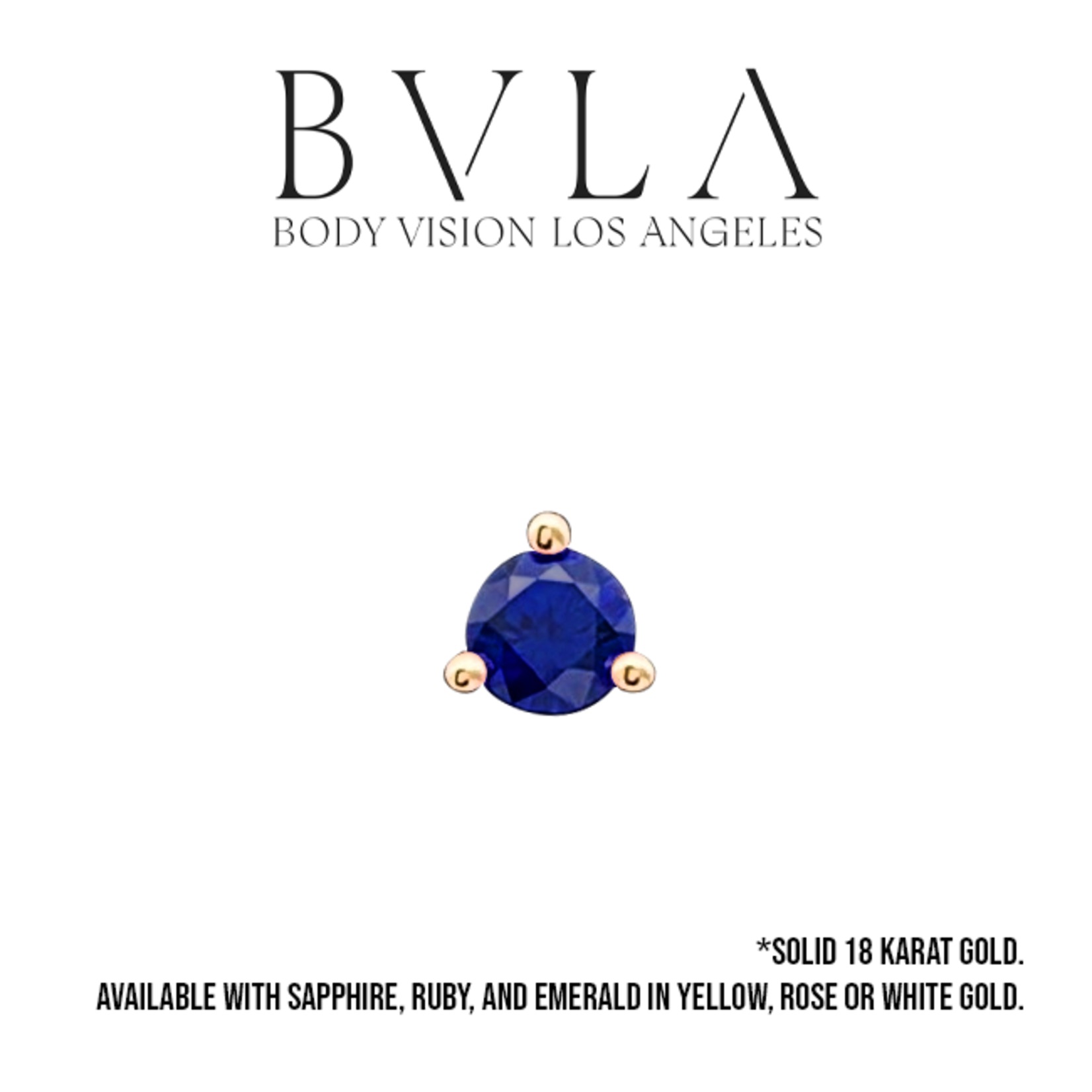 BVLA BVLA "Round 3-Prong Setting" press-fit end with Precious Stone