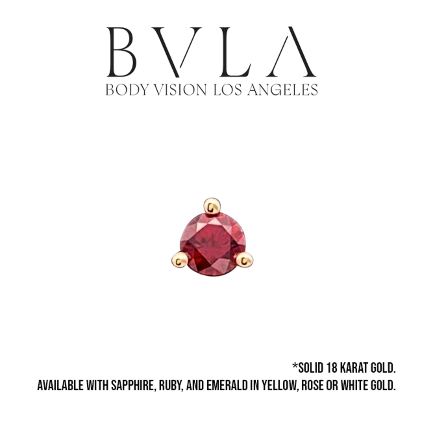 BVLA BVLA "Round 3-Prong Setting" press-fit end with Precious Stone