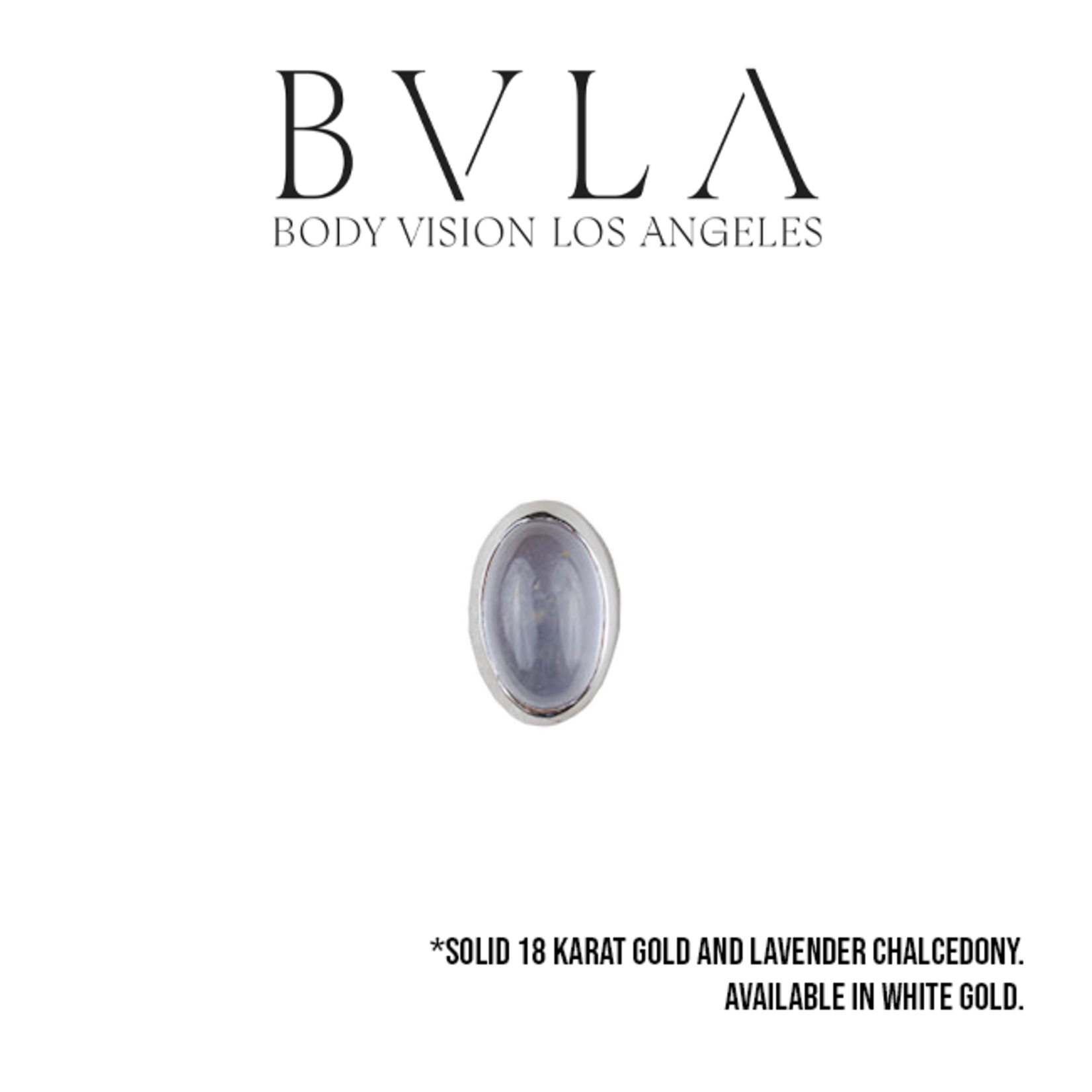 BVLA BVLA 5x3 "Oval Bezel" threaded end with lavender chalcedony