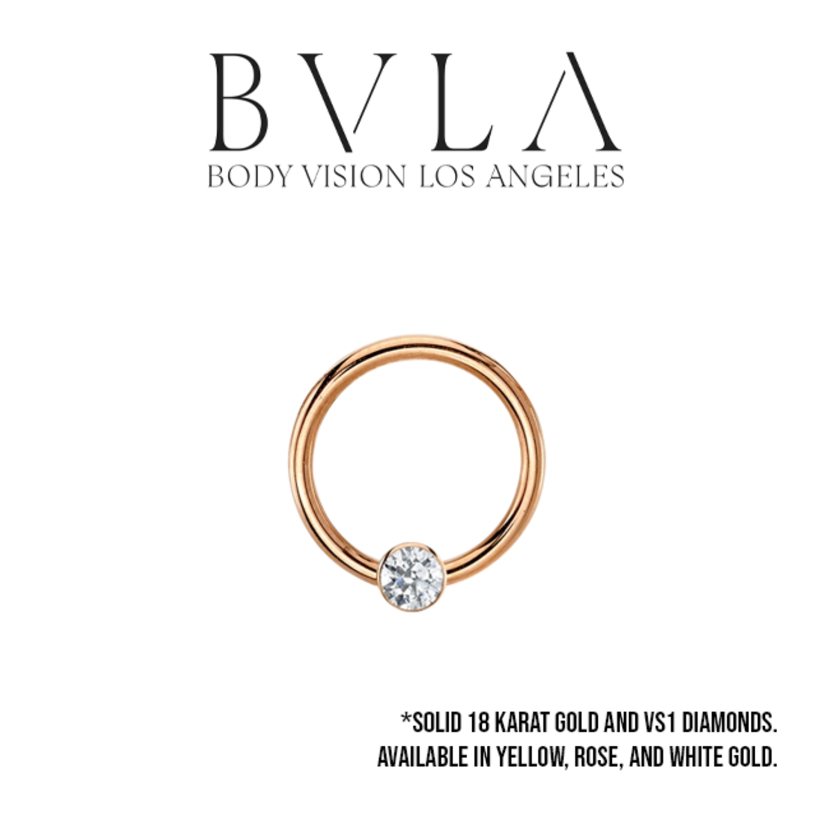 BVLA BVLA 18g fixed ring with 2.0 bezel-set VS1 diamond