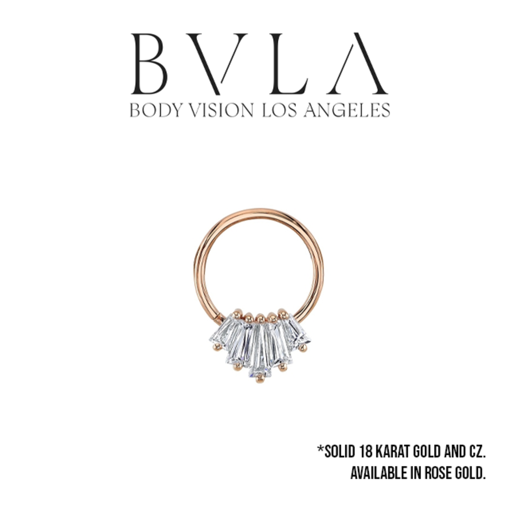 BVLA BVLA 16g "Oceane 5" seam ring with 2x 3x2x1, 2x 4x2x1, and 1x 5x2x1 CZ tapered baguette