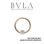 BVLA BVLA 14g Captive Ring with Bezel CZ