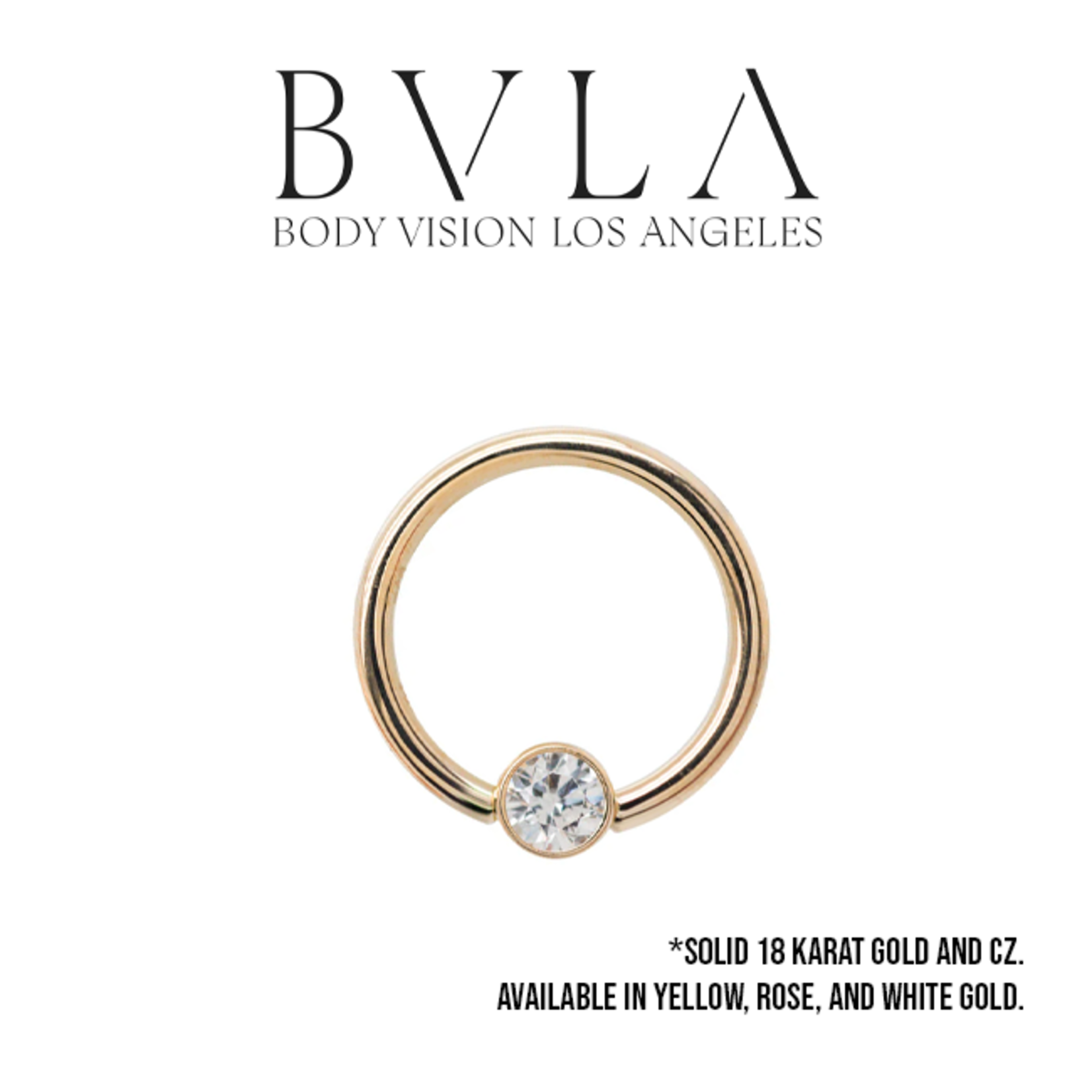 BVLA BVLA 14g captive ring with bezel CZ