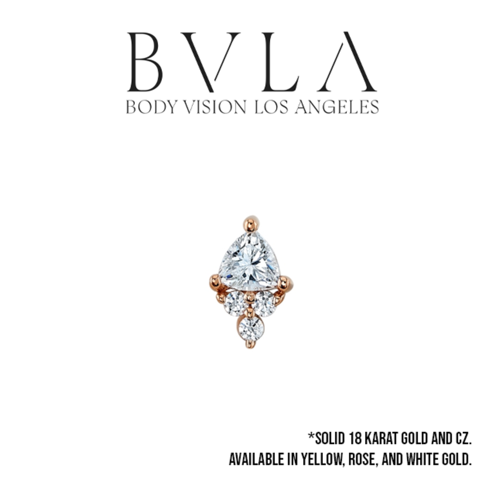 BVLA BVLA "Tau" threaded end with 3.0 trillion cut CZ and 3x 1.25 CZ