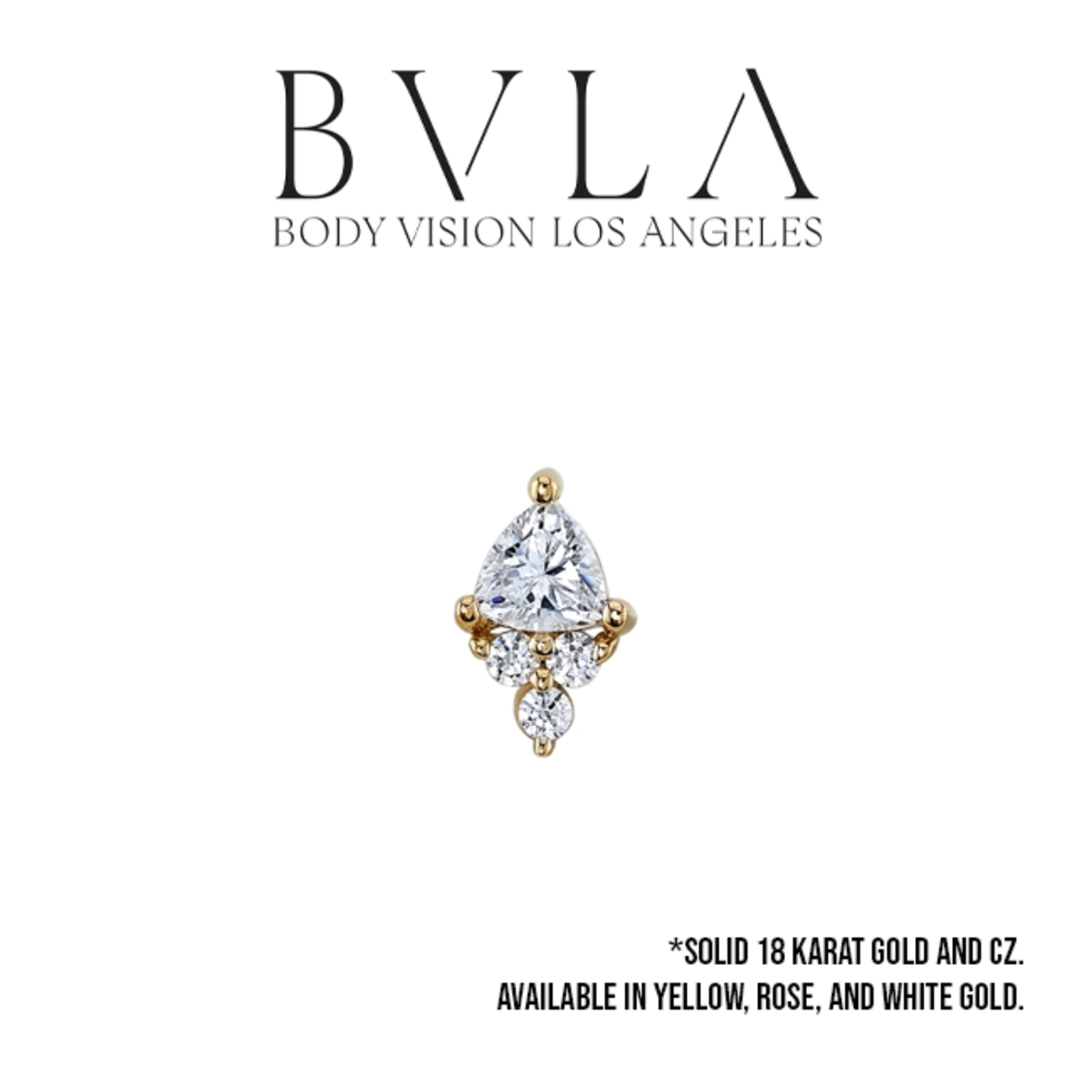 BVLA BVLA "Tau" threaded end with 3.0 trillion cut CZ and 3x 1.25 CZ