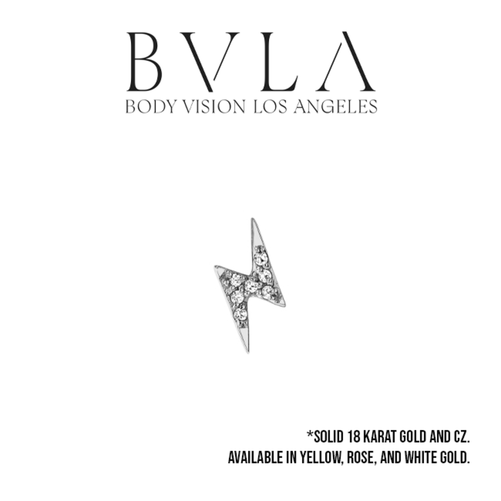 BVLA BVLA 9.5 "Micro Pave Lightning Bolt" threaded end with 7x 1.0 CZ