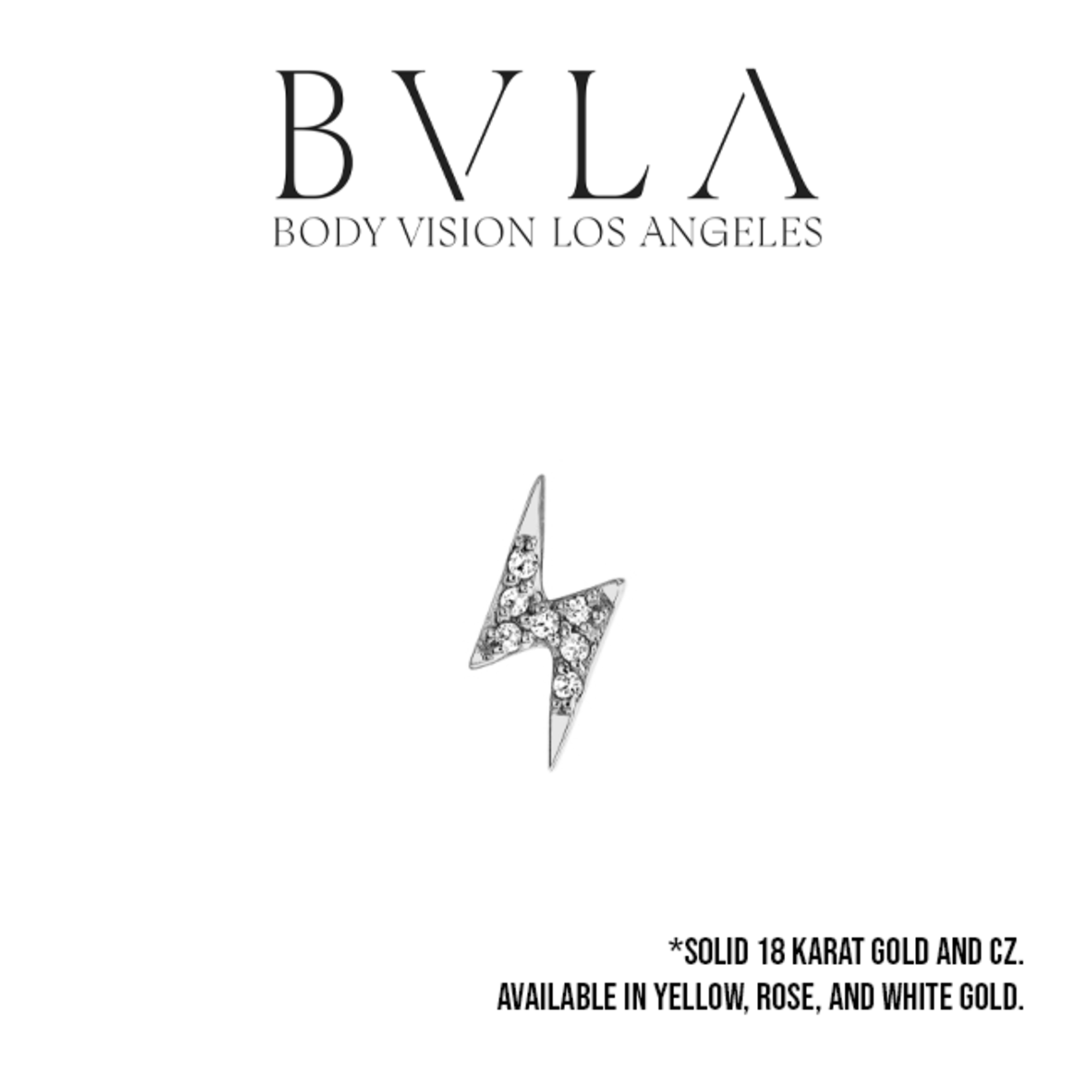 BVLA BVLA 9.5 "Micro Pave Lightning Bolt" threaded end with 7x 1.0 CZ