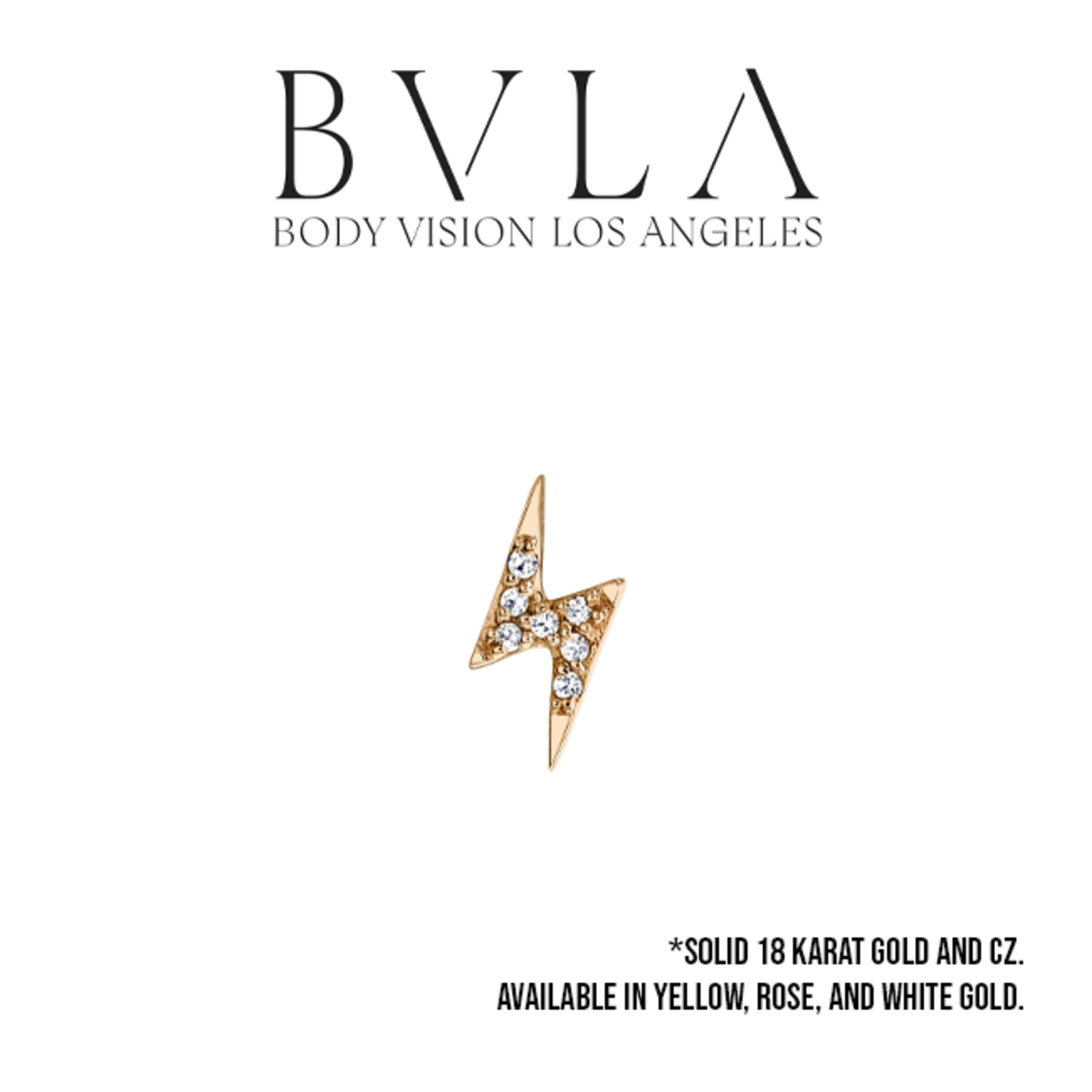 BVLA BVLA 9.5 "Micro Pave Lightning Bolt" threaded end with 7x 1.0 CZ