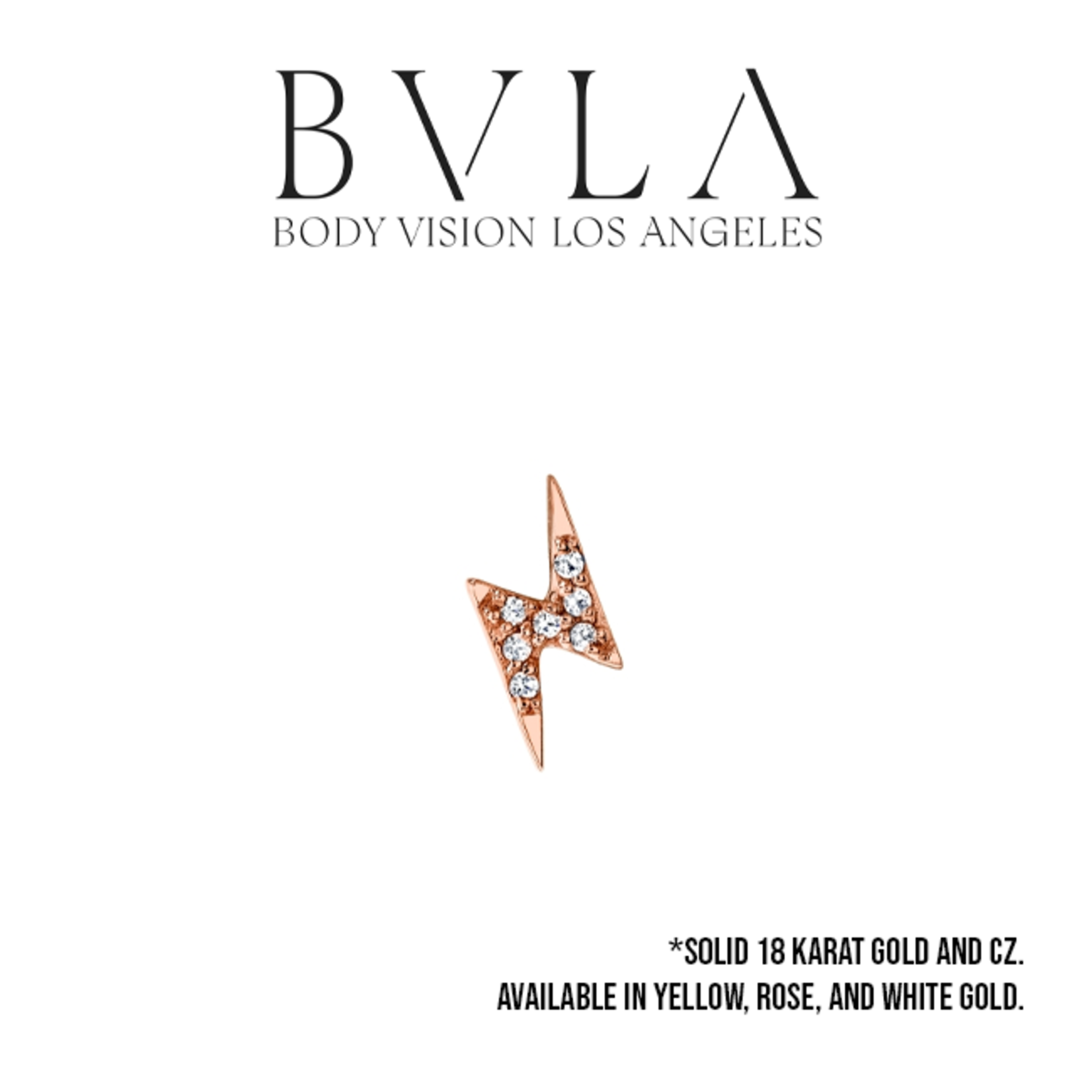 BVLA BVLA 9.5 "Micro Pave Lightning Bolt" threaded end with 7x 1.0 CZ