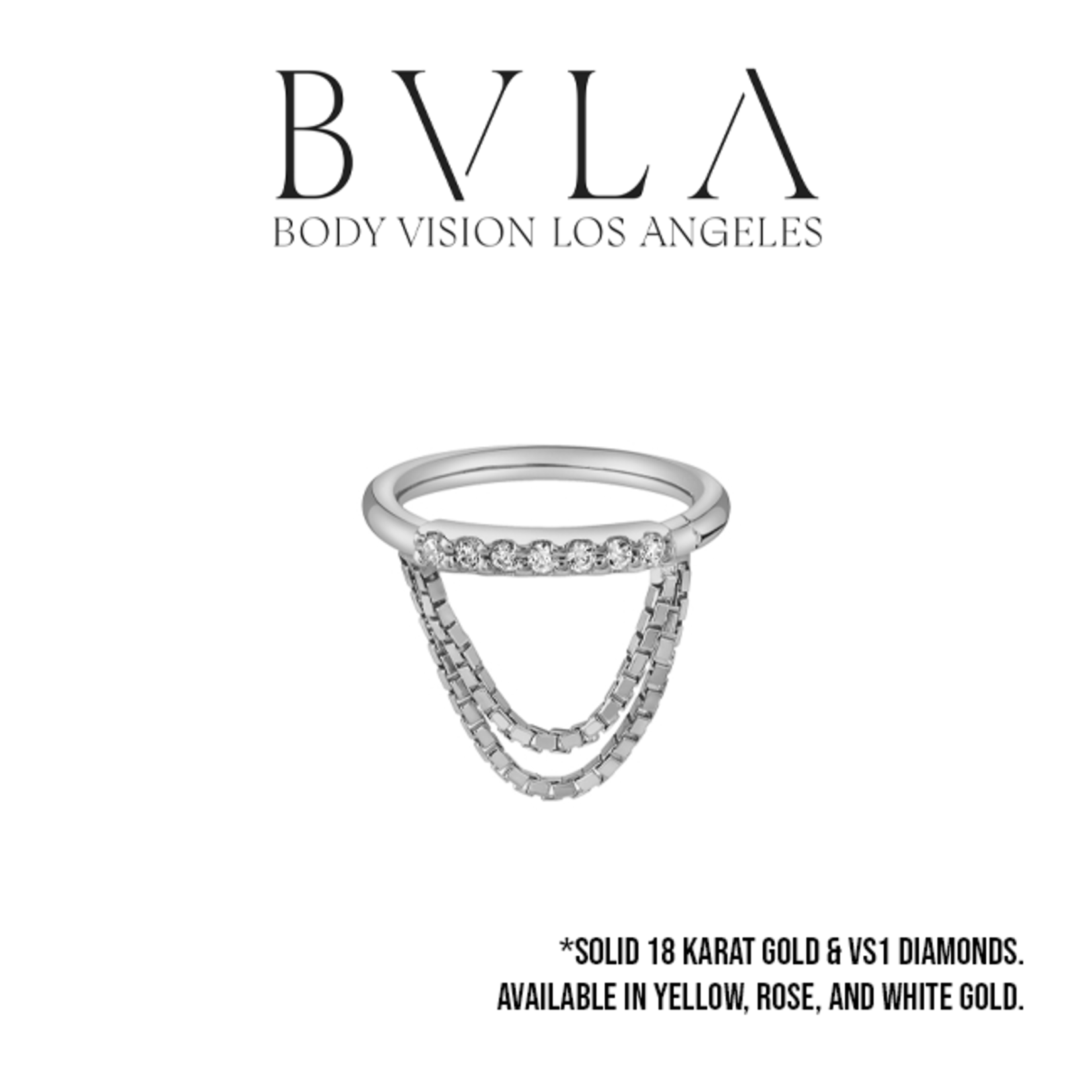 BVLA BVLA 18g "Machina" seam ring with 7x 1.0 VS1 diamond and chains