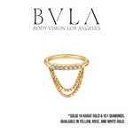 BVLA BVLA 18g "Machina" Seam Ring with Diamond and Chains