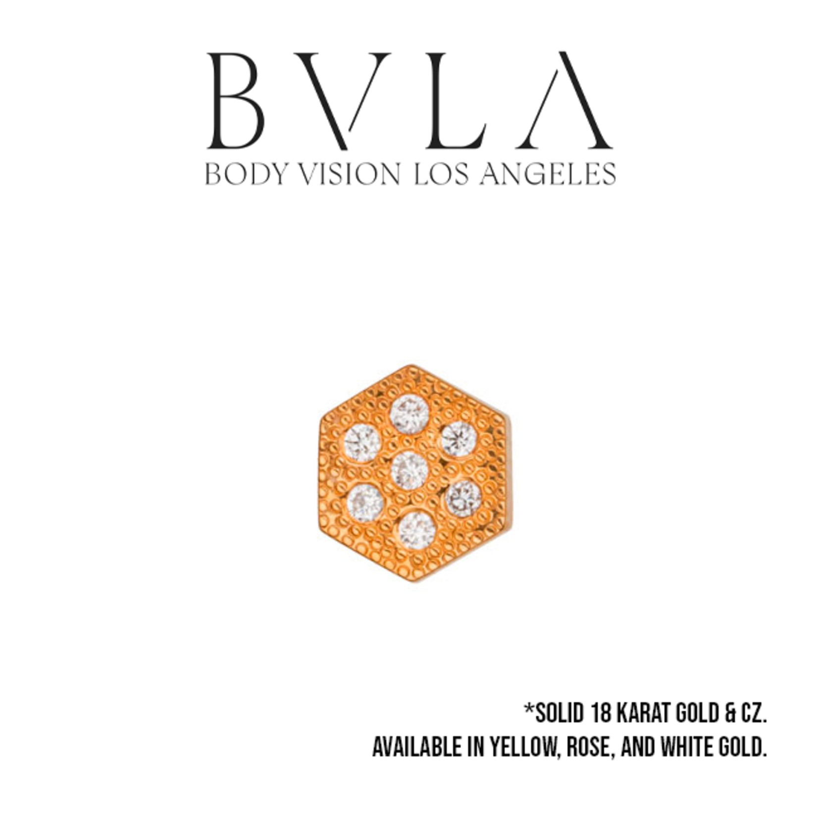 BVLA BVLA 5.0 "Pave Hexagon" threaded end with 7x 1.0 CZ