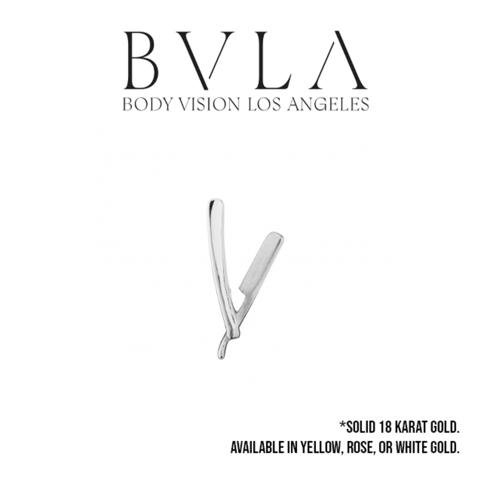 BVLA BVLA solid 18 karat gold 10x5 "Straight Razor" threaded end