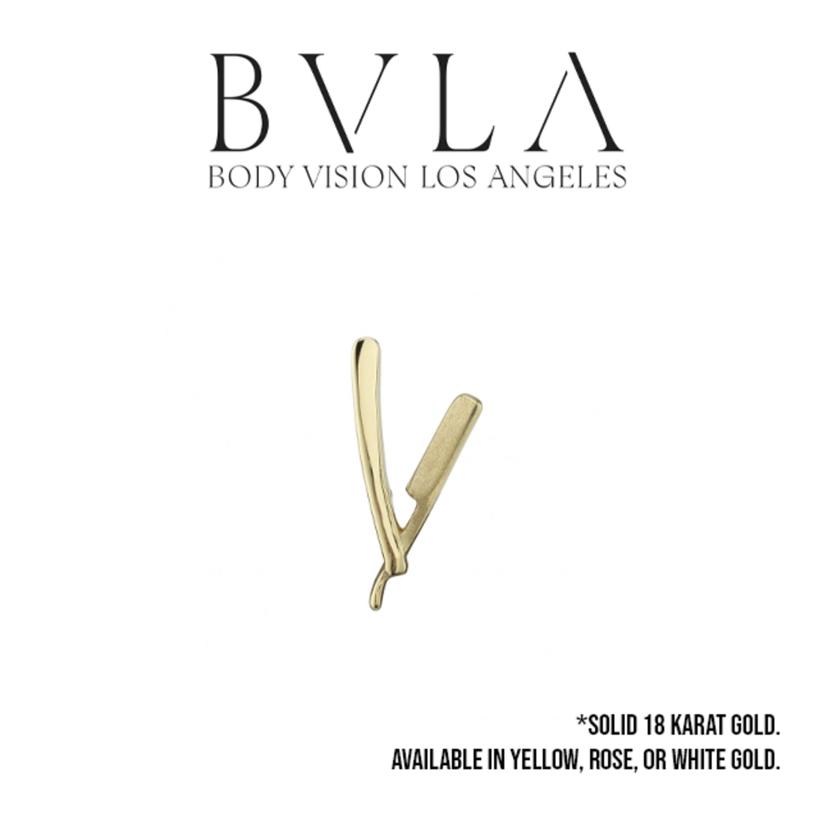 BVLA BVLA solid 18 karat gold 10x5 "Straight Razor" threaded end