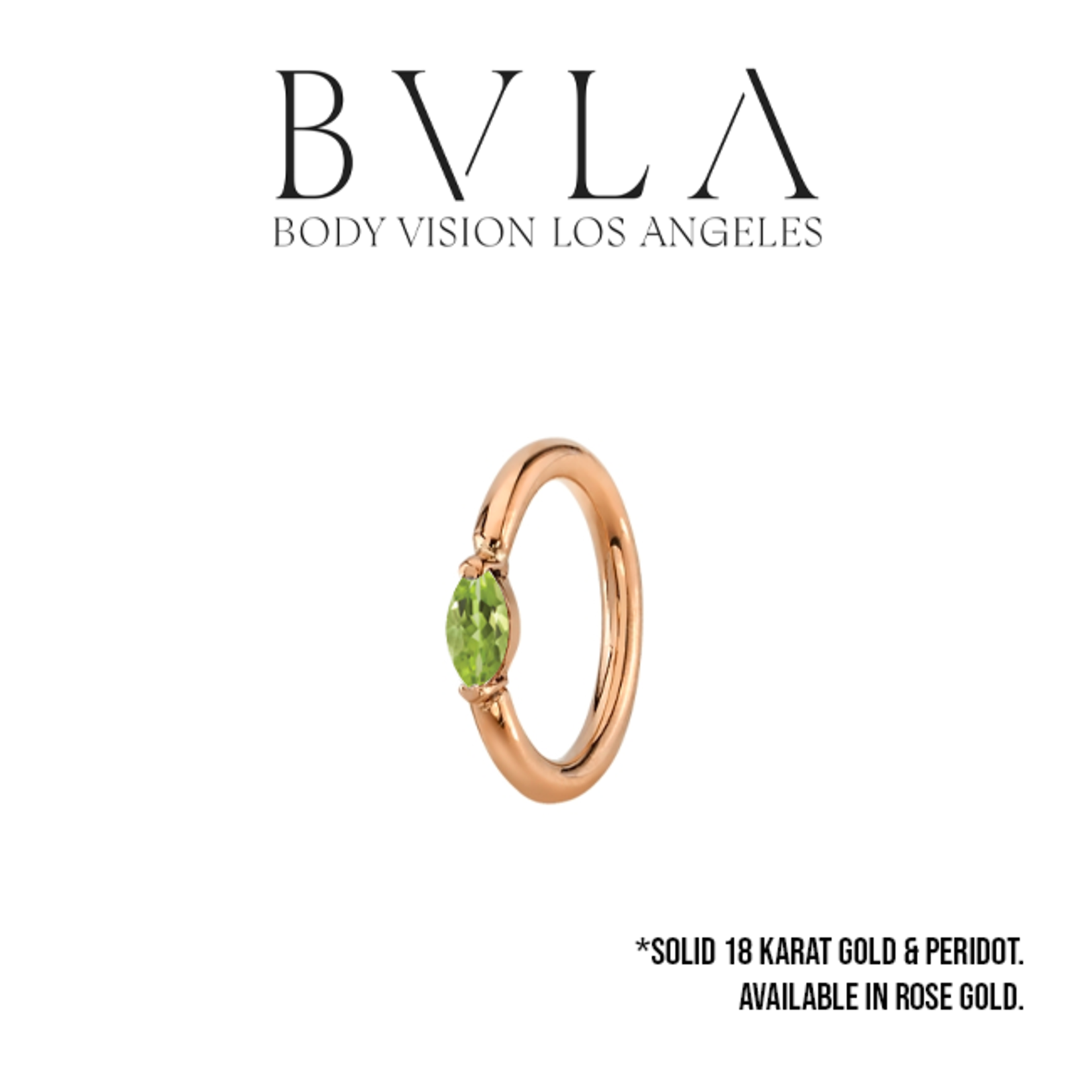 BVLA BVLA 18g fixed ring with 3x1.5 Marquise Peridot
