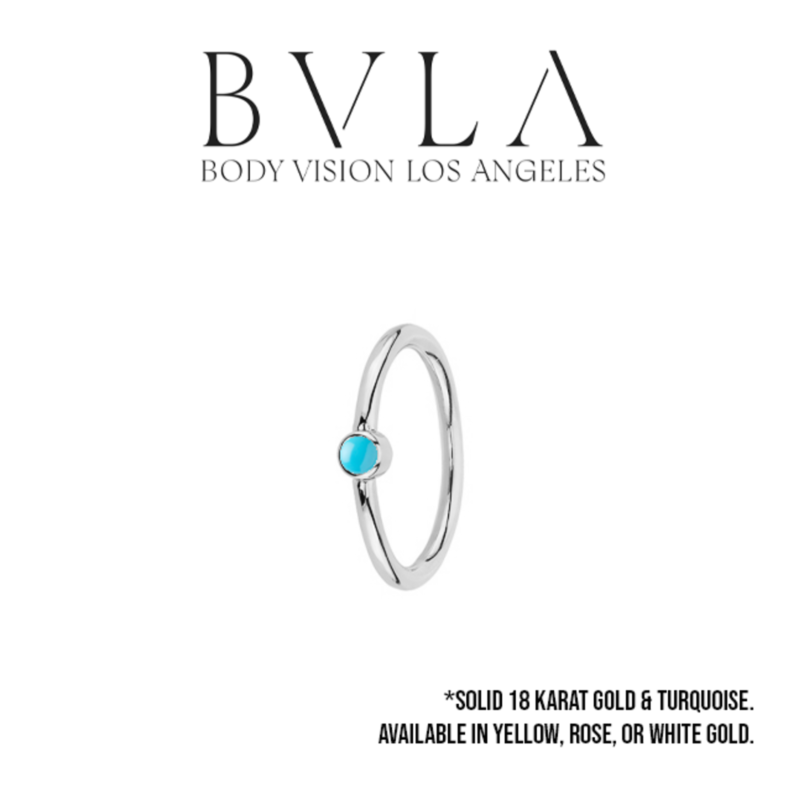BVLA BVLA 18g "Fixed Bezel Ring" with 2.0mm turquoise