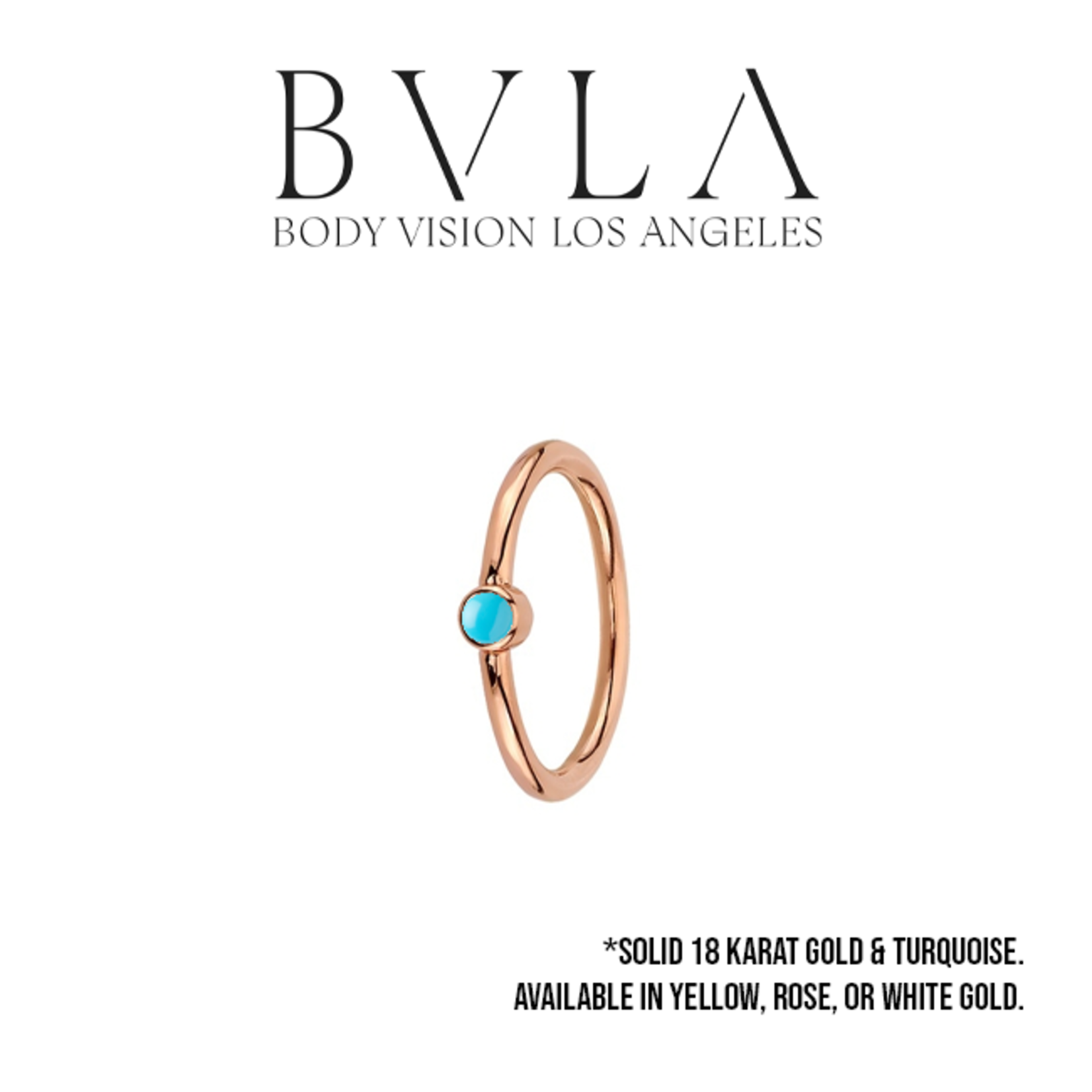 BVLA BVLA 18g "Fixed Bezel Ring" with 2.0mm turquoise
