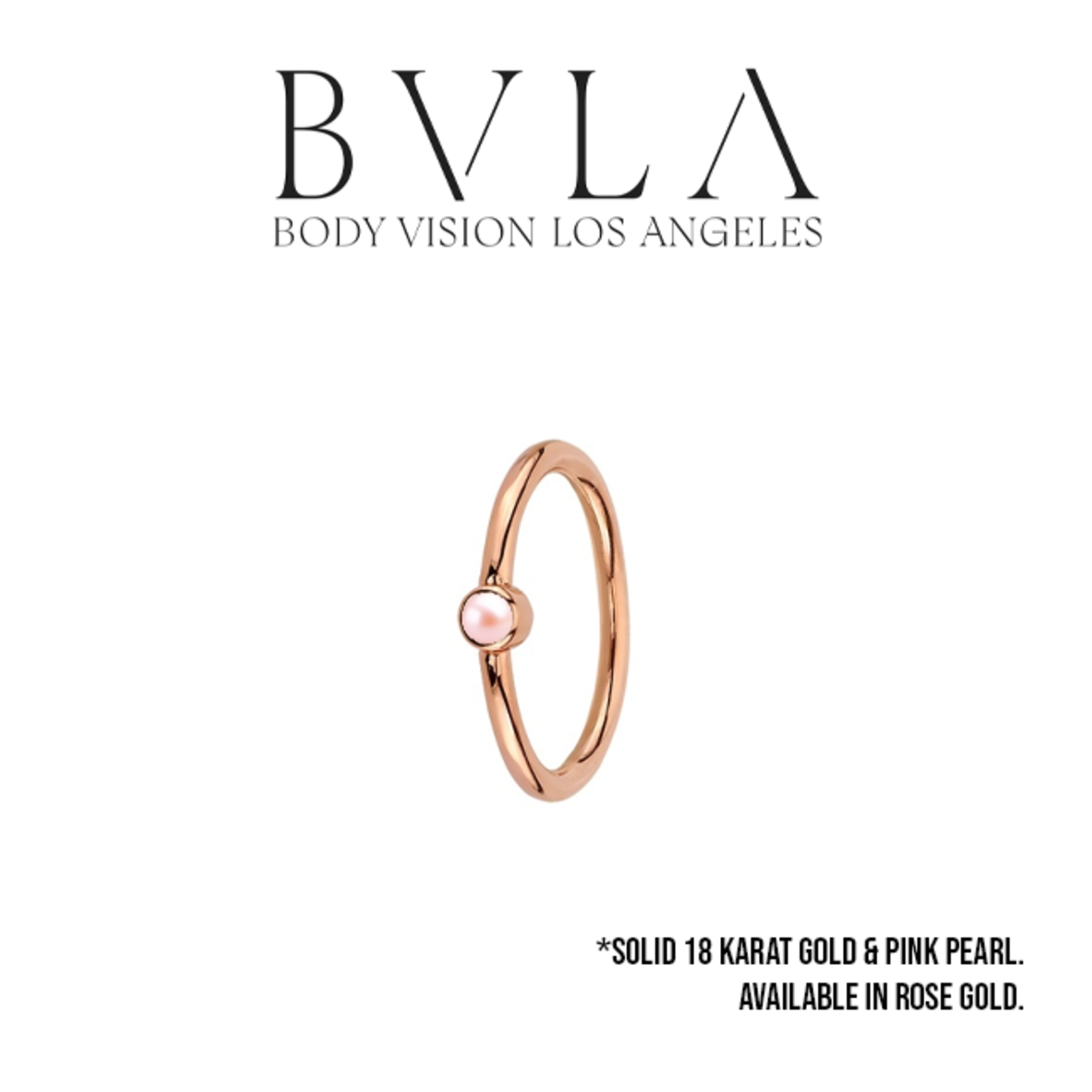 BVLA BVLA 16g "Fixed Bezel Ring" with 3.0 pink pearl