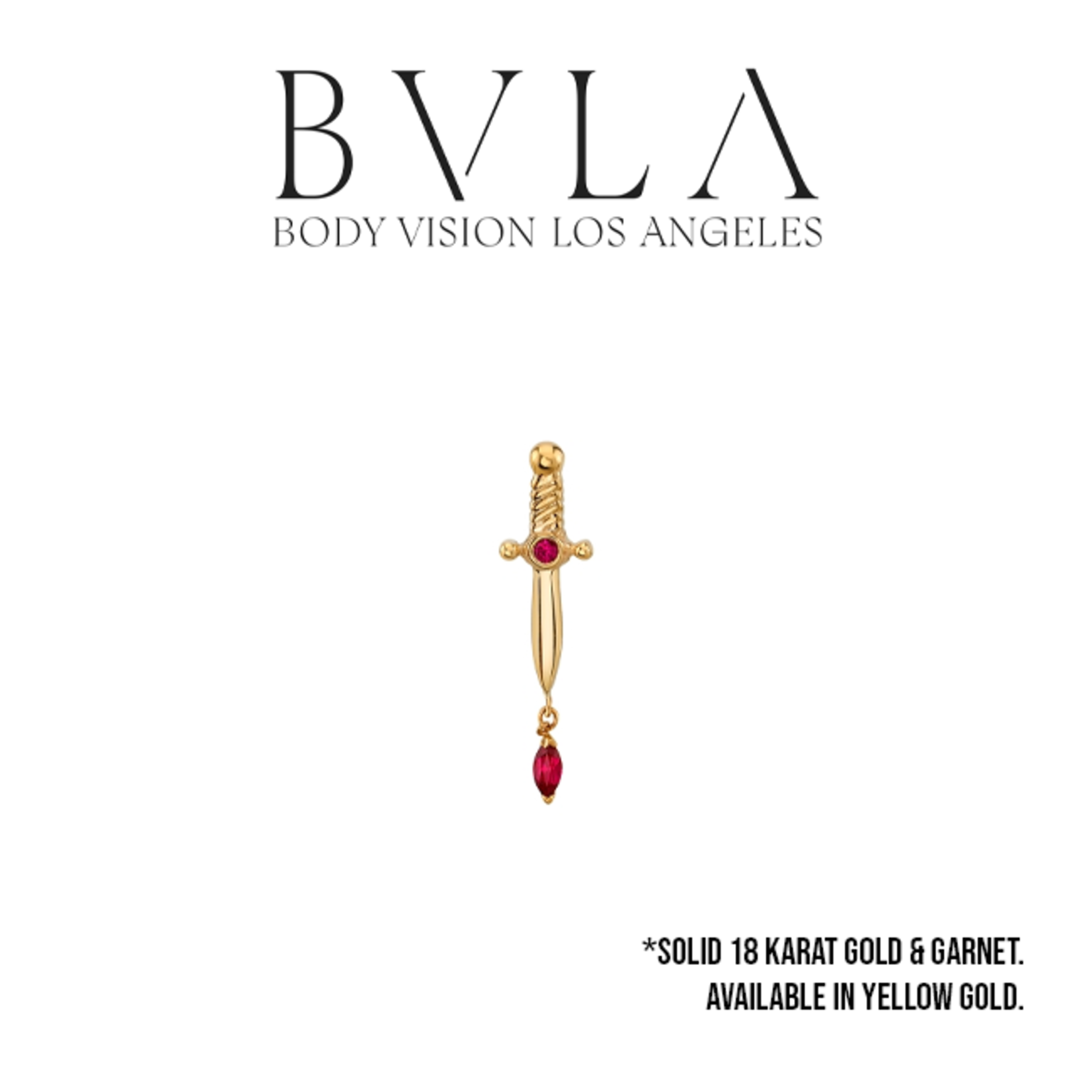BVLA BVLA "Kiss of Death" threaded end with 1.25 Garnet and 3x1.5 Garnet marquise