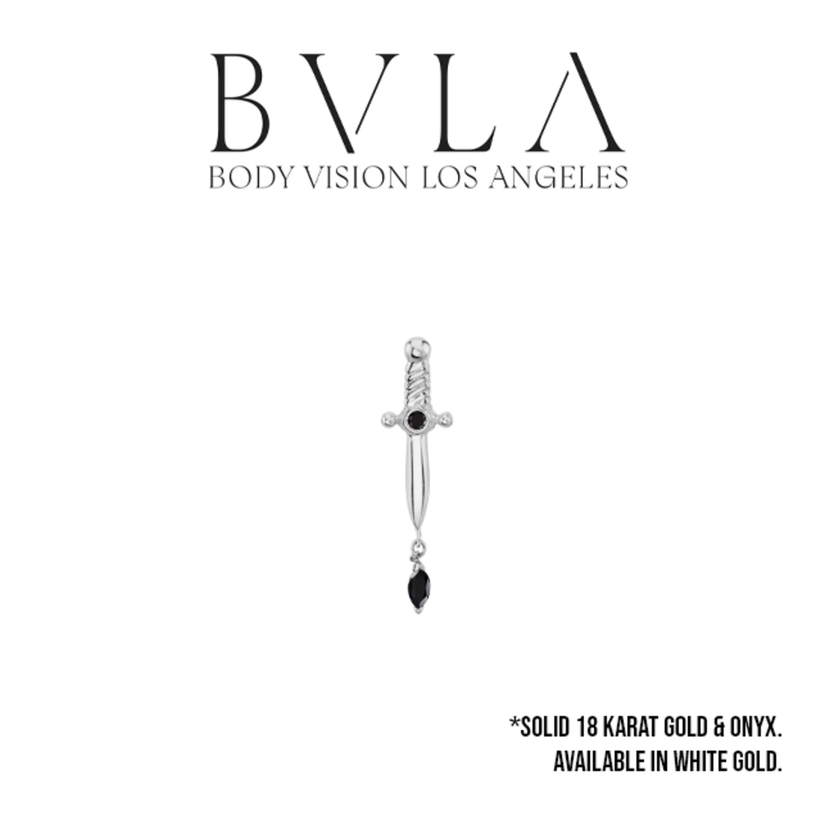 BVLA BVLA 16g "Kiss of Death" threaded end with 1.25 Onyx and 3x1.5 Onyx marquise