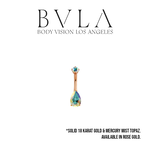 BVLA BVLA Rose Gold 14g "Pear Prong" Navel Curve with Mercury Mist Topaz