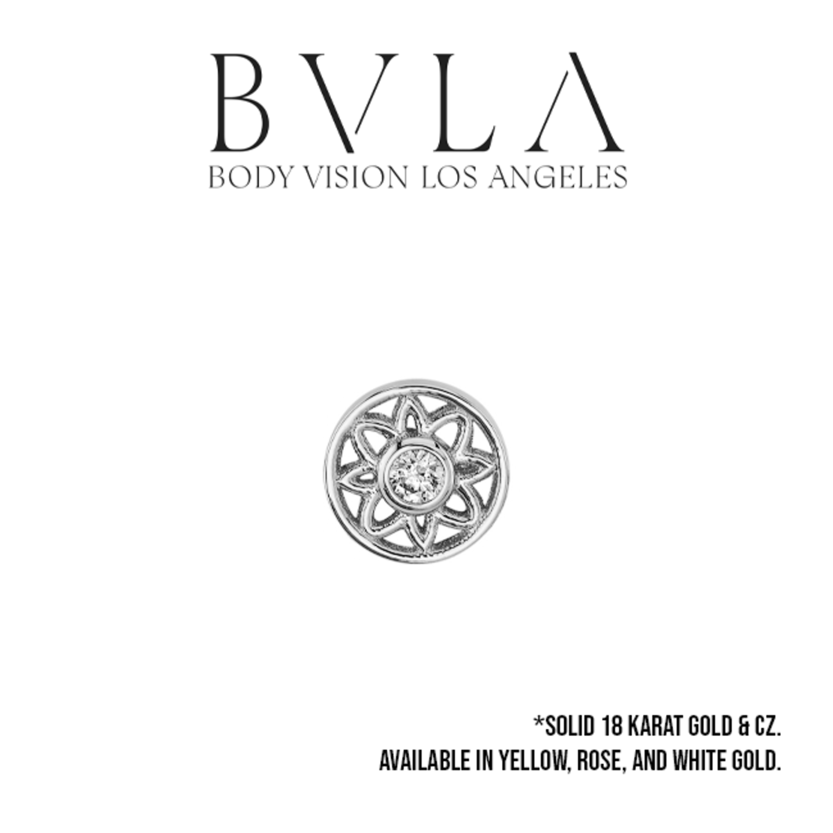 BVLA BVLA 14g 7.0mm "Paloma Flower" threaded end with 2.0mm CZ