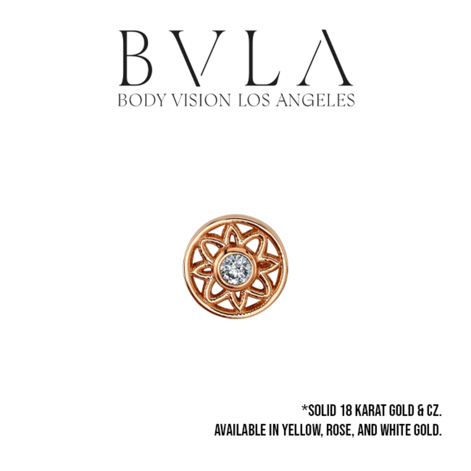 BVLA BVLA 14g 7.0mm "Paloma Flower" threaded end with 2.0mm CZ