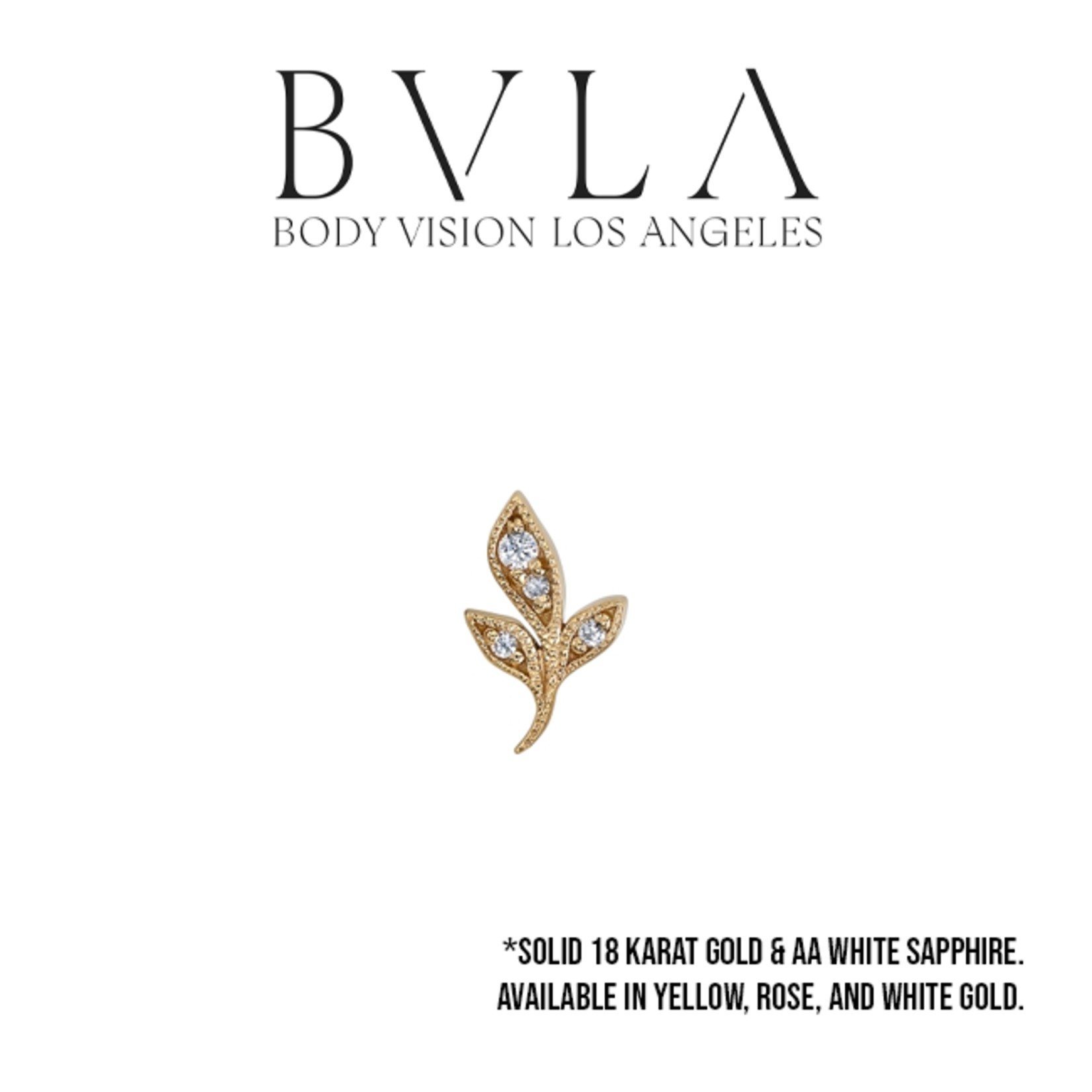 BVLA BVLA 10x6 "Mini Wisteria" threaded end with 1x 1.5 AA white sapphire and 3x 1.0 AA white sapphire.