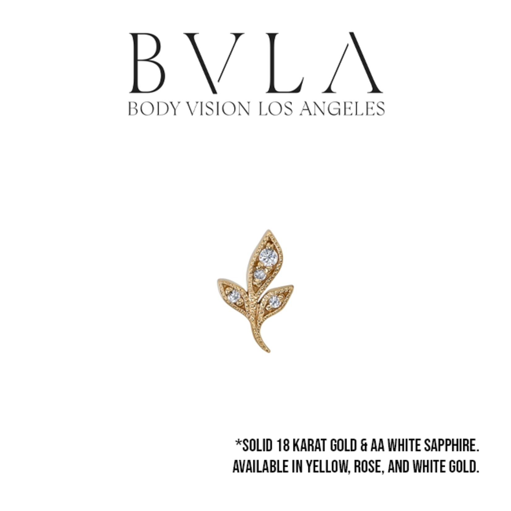 BVLA BVLA 10x6 "Mini Wisteria" threaded end with 1x 1.5 AA white sapphire and 3x 1.0 AA white sapphire.