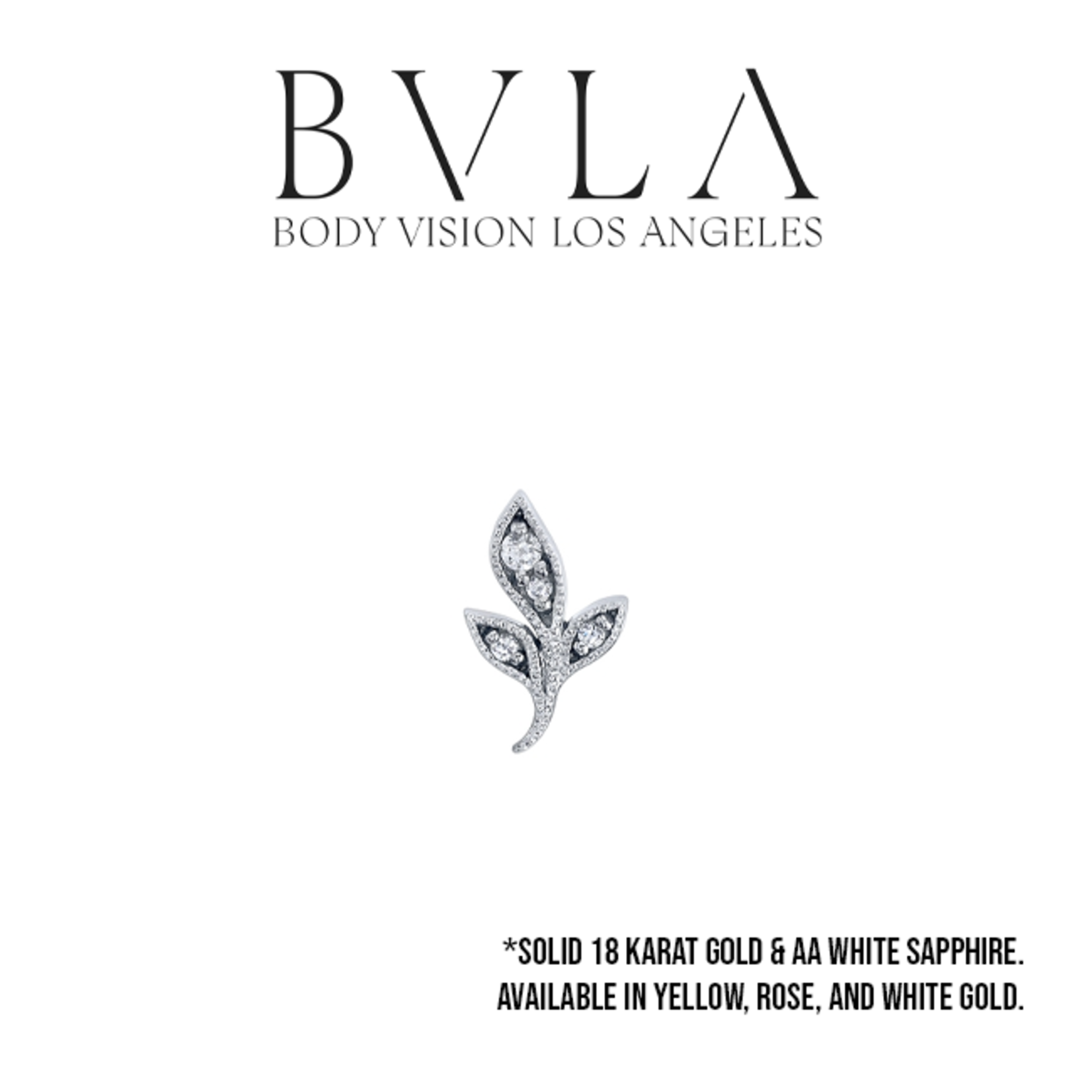 BVLA BVLA 10x6 "Mini Wisteria" threaded end with 1x 1.5 AA white sapphire and 3x 1.0 AA white sapphire.