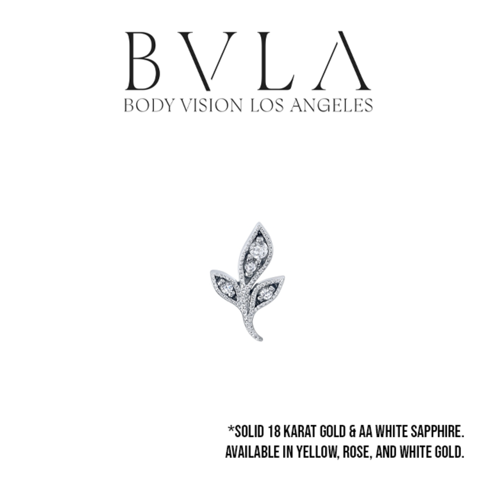BVLA BVLA 10x6 "Mini Wisteria" threaded end with 1x 1.5 AA white sapphire and 3x 1.0 AA white sapphire.