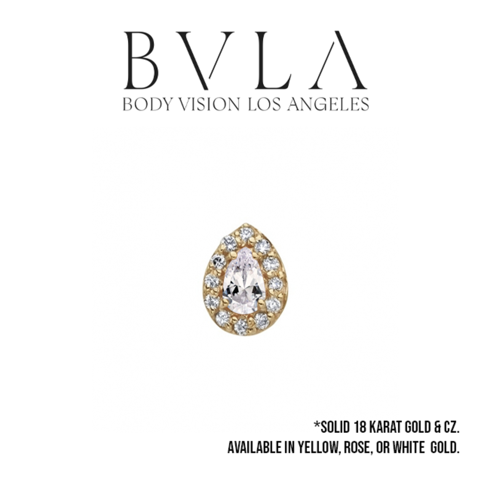 BVLA BVLA "Pear Altura" threaded end with 12x 1.0 CZ and 1x 4x2.5 CZ pear
