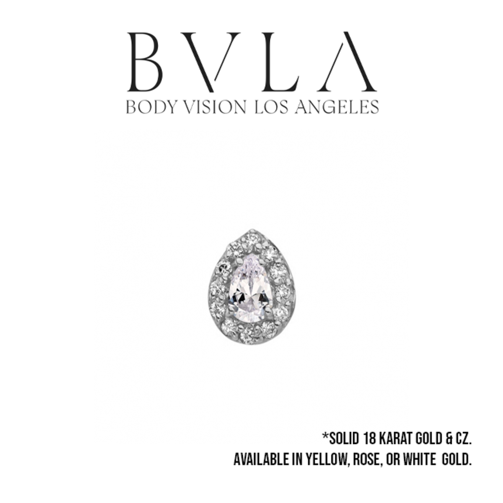 BVLA BVLA "Pear Altura" threaded end with 12x 1.0 CZ and 1x 4x2.5 CZ pear