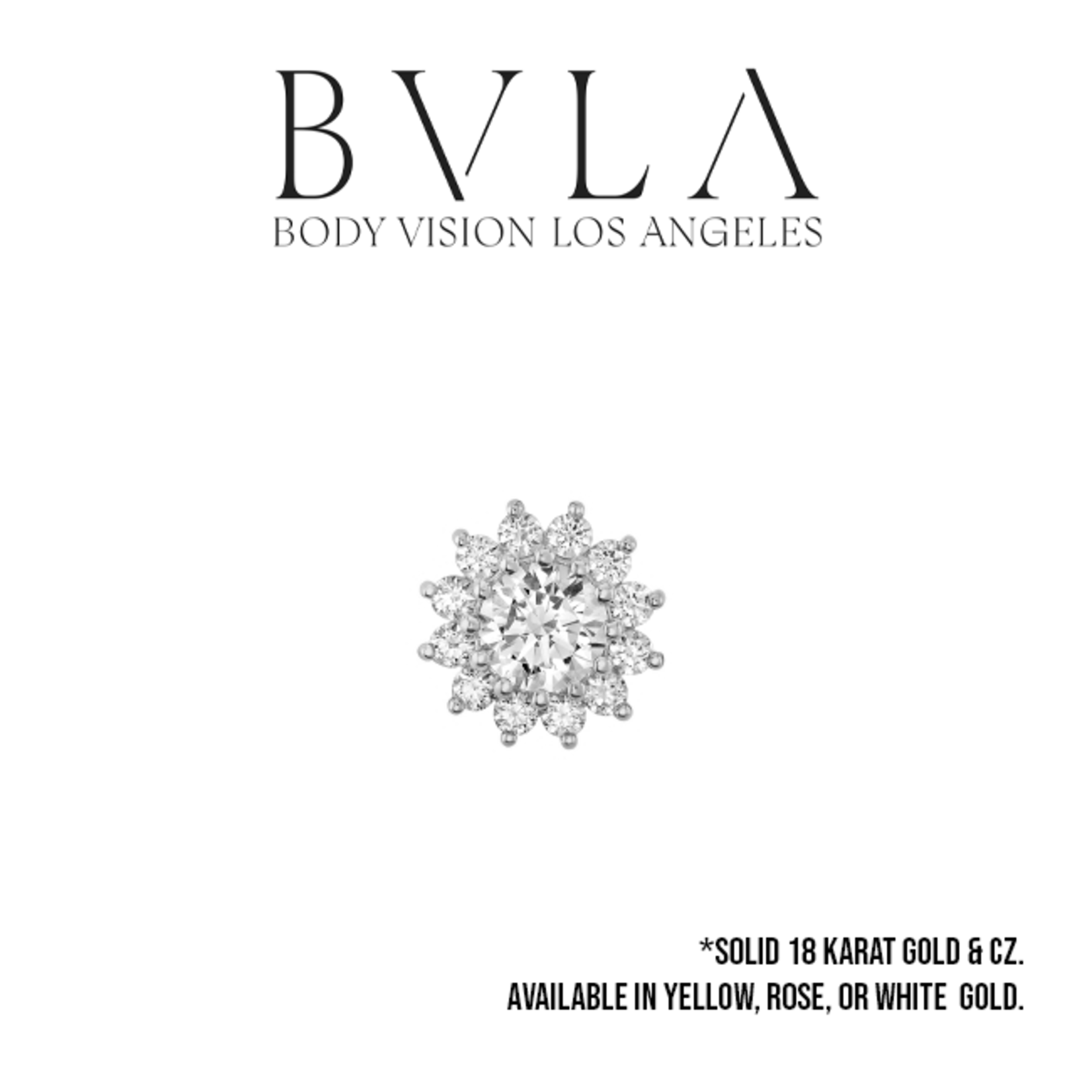 BVLA BVLA 6.0 "The Rose" threaded end with 1x 3.0 CZ & 12x 1.25 CZ