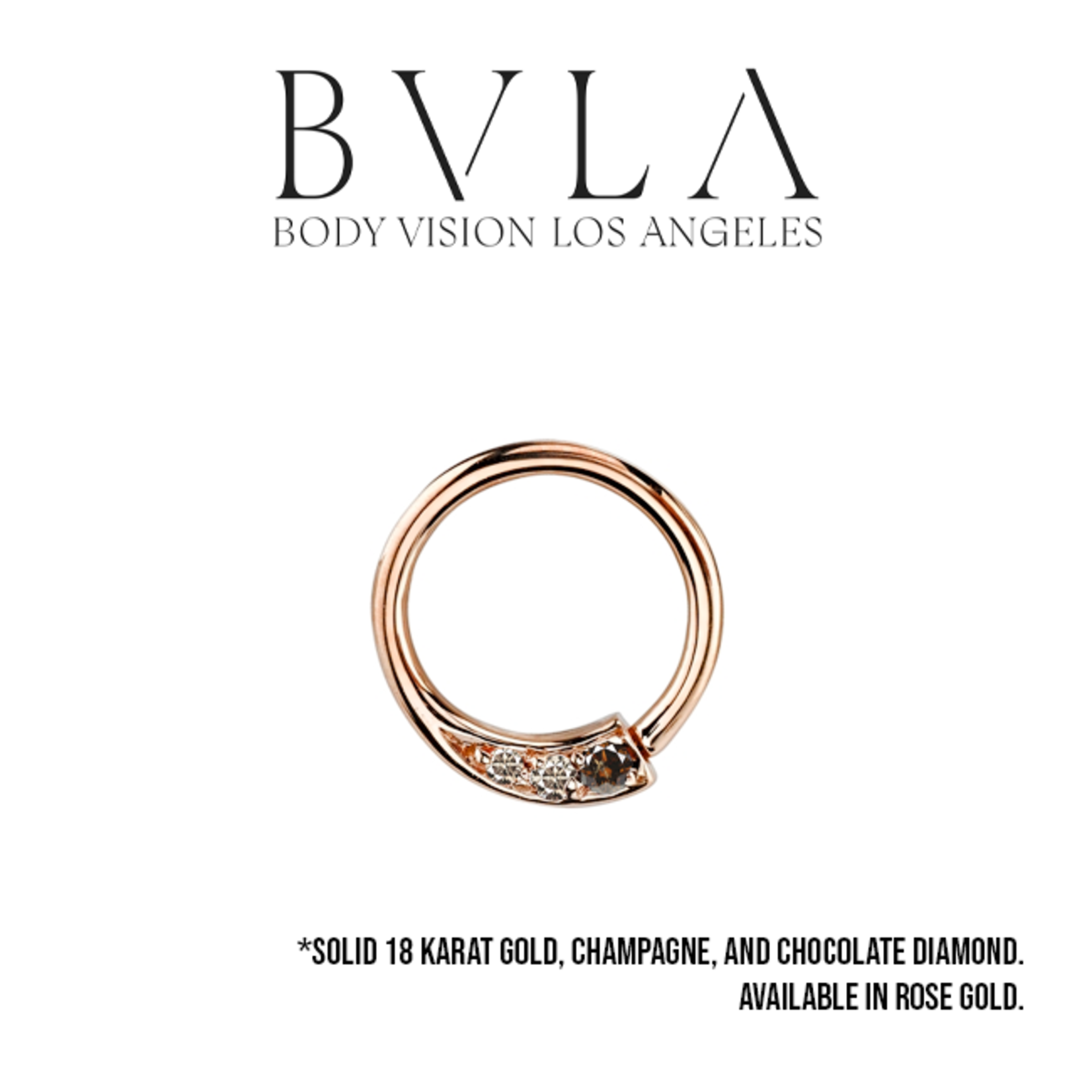 BVLA BVLA 16g 3/8 "Prysm" seam ring with 2x 1.0  Champagne Diamond and 1x 1.5 Chocolate Diamond
